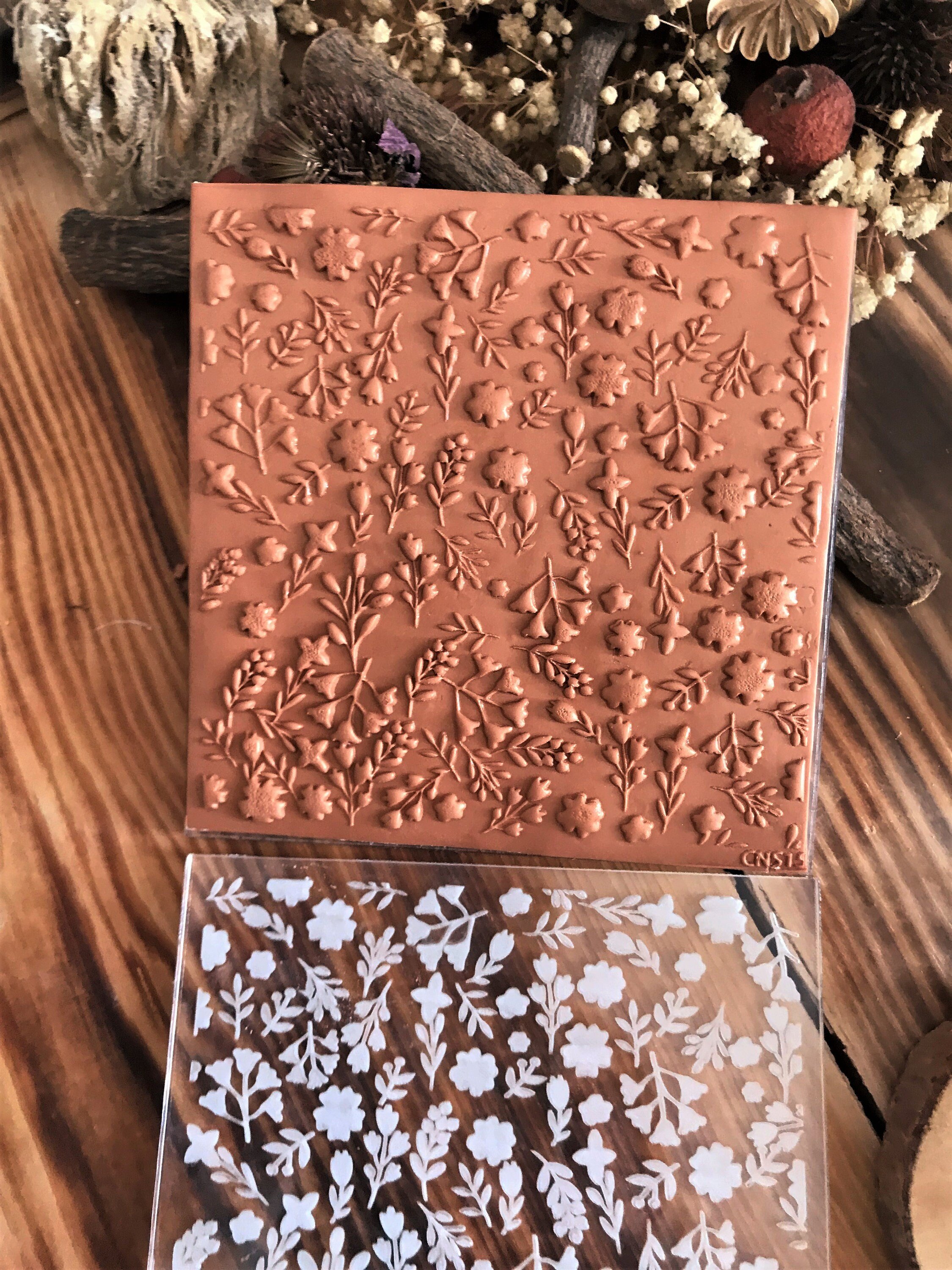 Tiny Florals Texture Mat, Embosser Stamp, Acrylic Clay Texture Sheet Deco, Lace Pattern, Ceramic Earring Supplies, Pattern