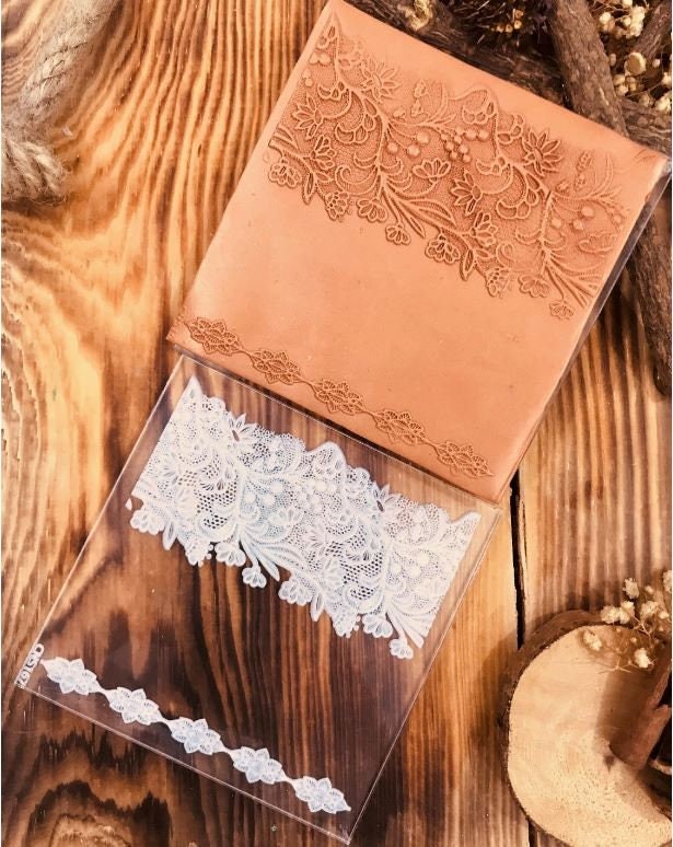 Bridal Lace2 Rubber or Acrylic Texture Mat – Polymer Clay Stamp, Embossing Tool, Acrylic Texture Sheet, Plaque, Tile for Fimo, Sculpey, Cernit