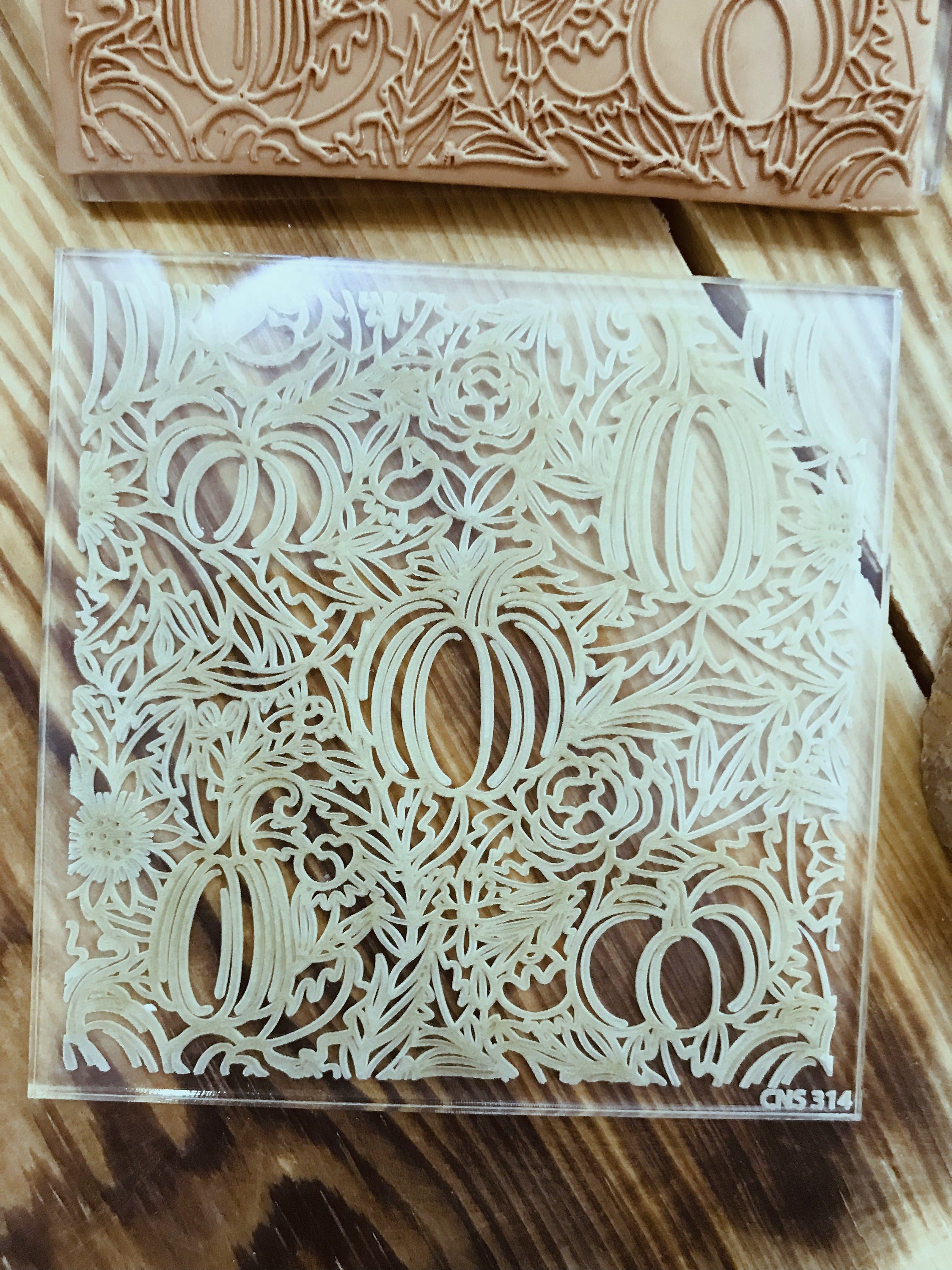 Pumpkin Pattern Acrylic Texture Sheet 10*10cm Size,Polymer Clay Embossing Stamp,  Texture Plaque, Tile,Fimo, Sculpey, Cernit