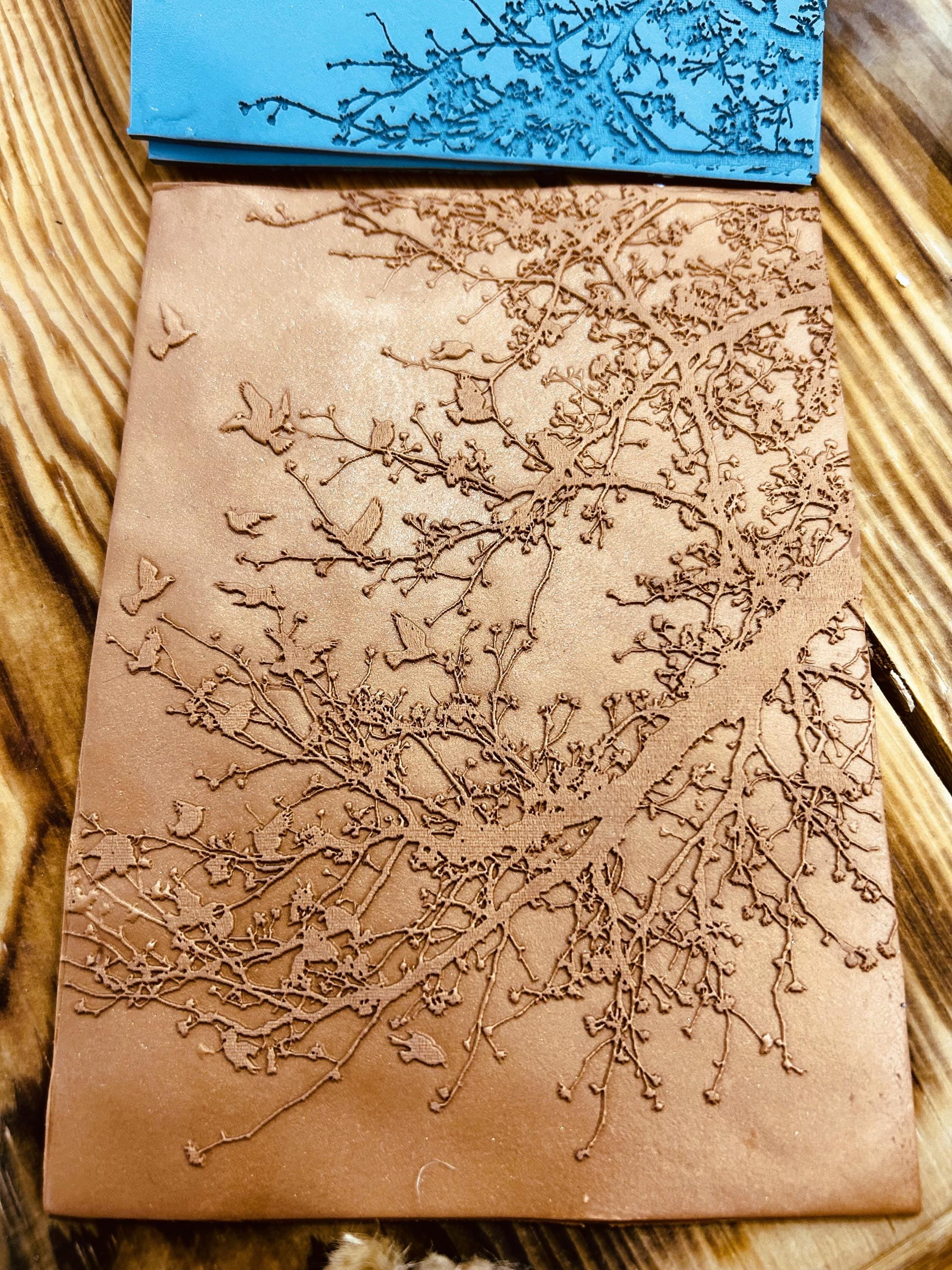 NEW Birds And Branches Rubber Texture Mat⎥Polymer Clay Tools⎥Earring Making⎥Hand Roller⎥Clay Texture Tool⎥Jewellery Tools For Metal Clay