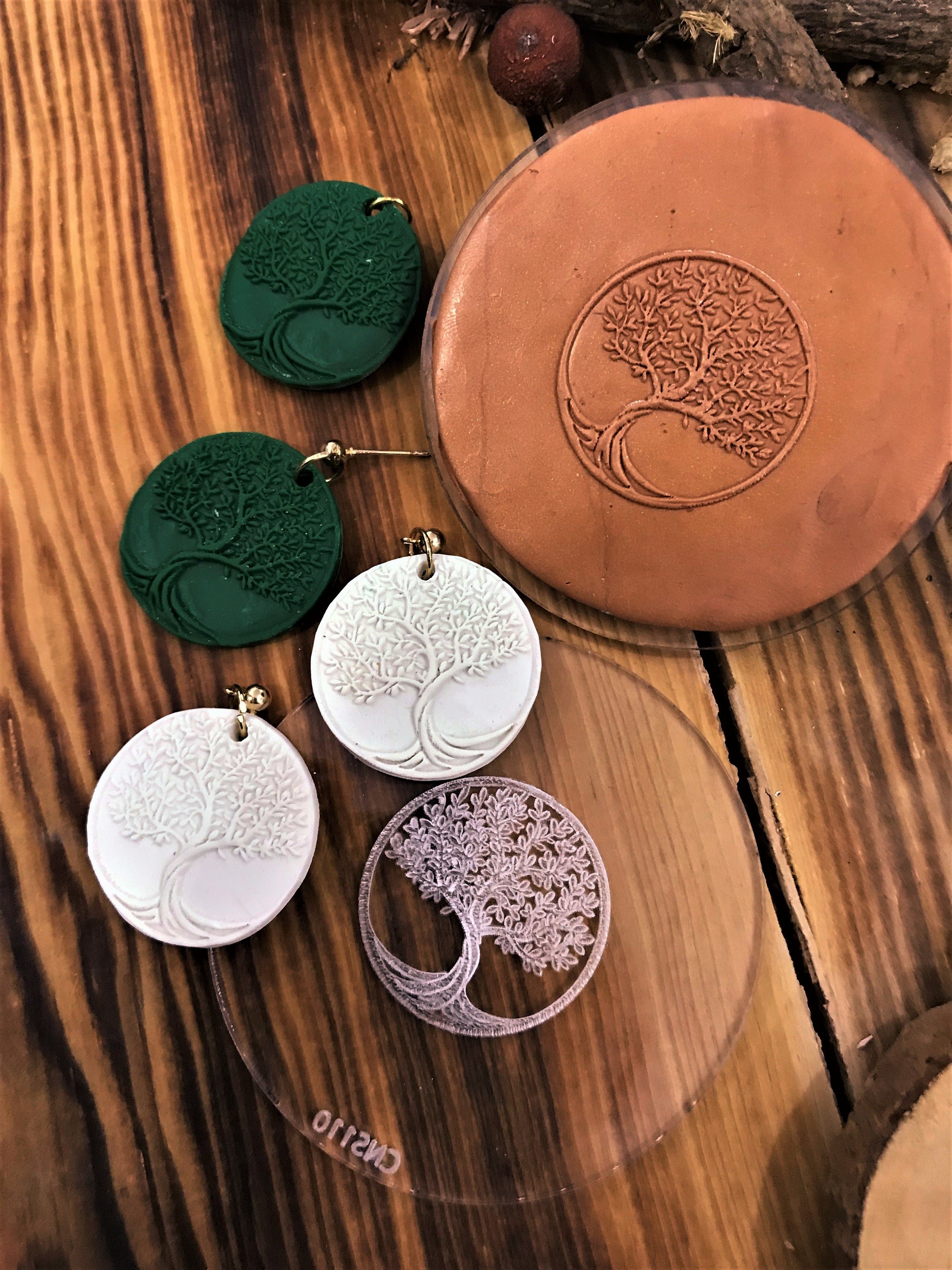 Tree Of Life Pattern Texture Mat, Debossing Stamp, Acrylic clay texture tool, Texture Sheet, Daisy pattern, Ceramic Supplies, Texture Plate