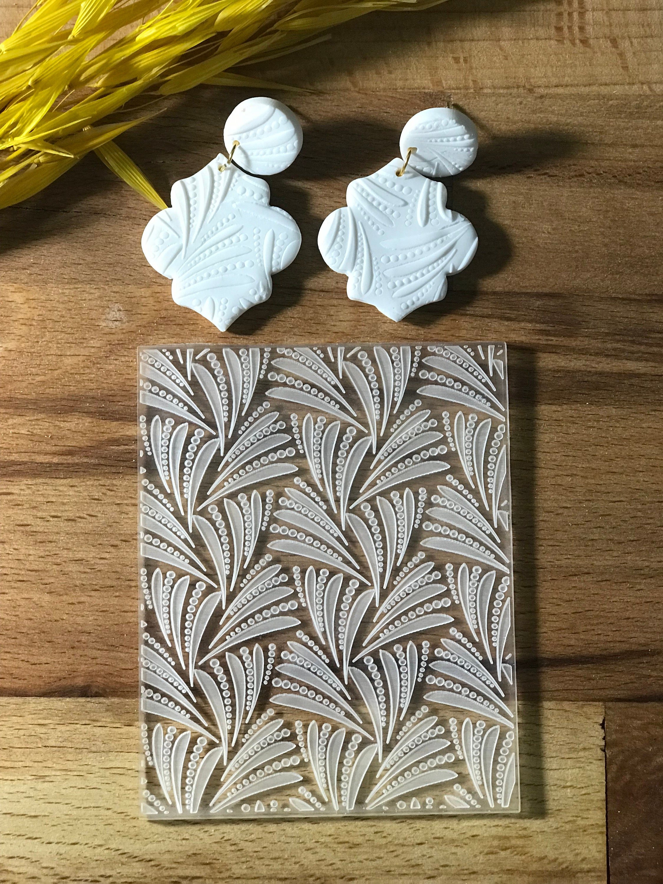 Lace Pattern Embossing Stamp for Polymer Clay, Texture Sheet, Bride Earring Pattern, Ceramic Pattern Supplies, Texture Plate