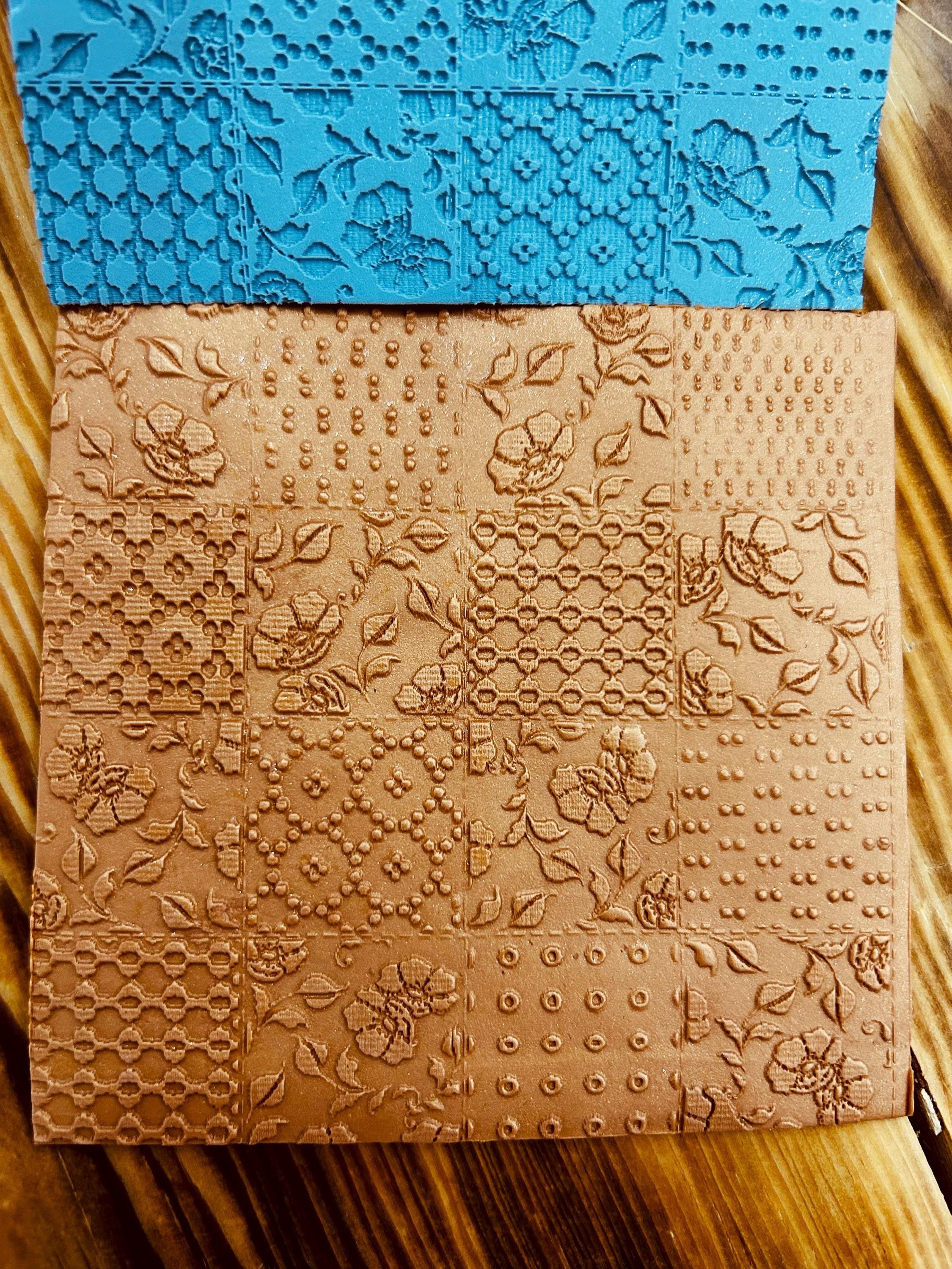 NEW Patchwork Design Rubber Texture Mat Polymer Clay and Crafts 10x10cm Embossing Tool⎥Polymer Clay Tools⎥Clay Texture Tool⎥Jewellery Tools