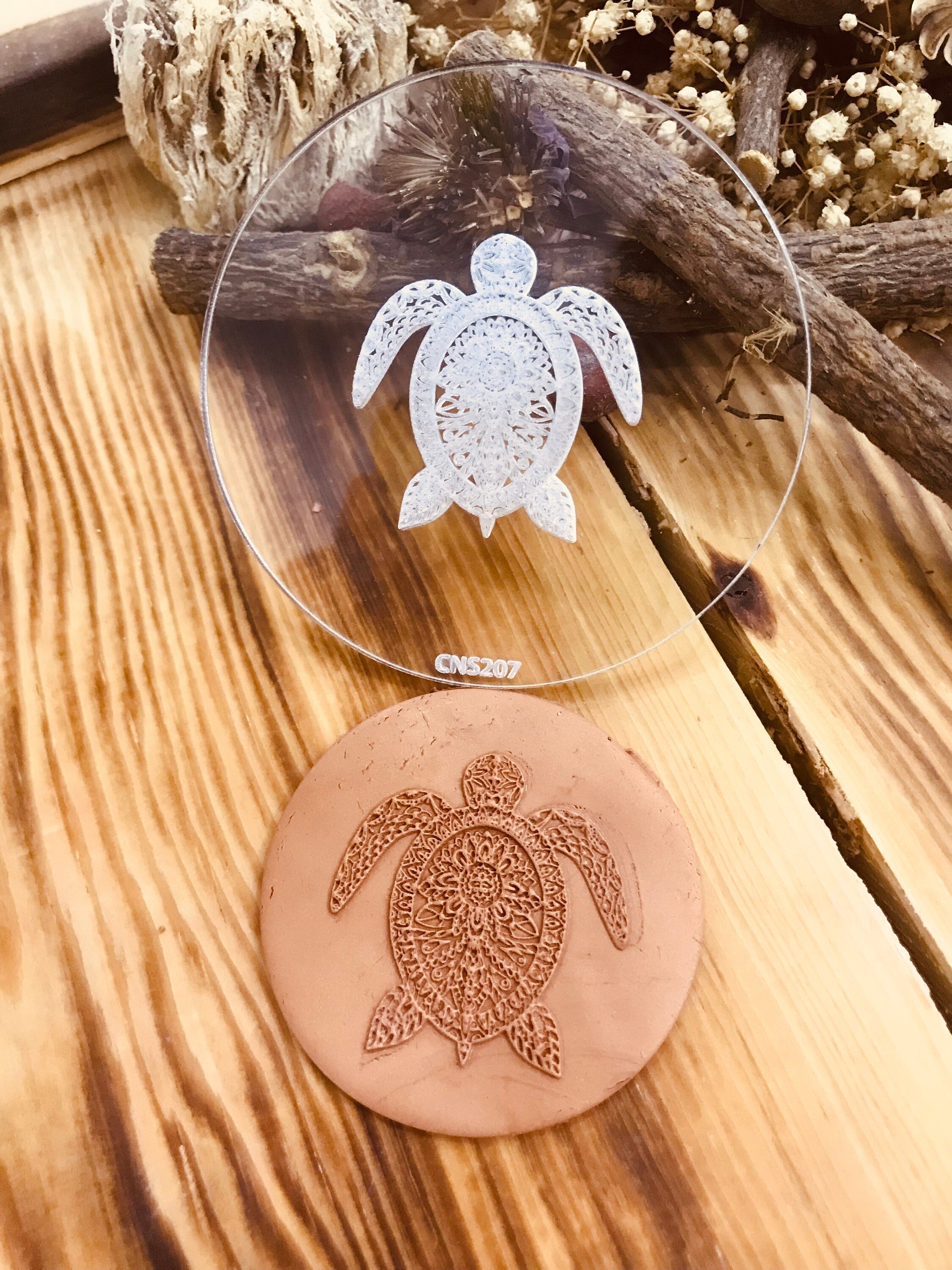 Mandala Turtle Pattern Texture Mat, Debossing Stamp, Acrylic clay texture tool, Texture Sheet,Ceramic Supplies, Texture Plate