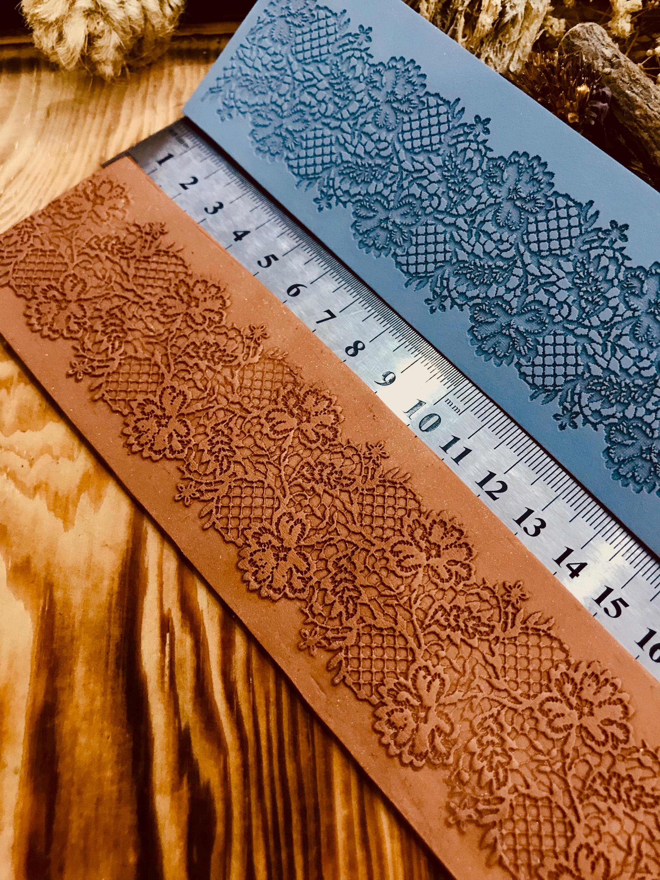Lace Border 5*29cm Lace Pattern Rubber Texture Mat for Polymer Clay & Ceramic Projects