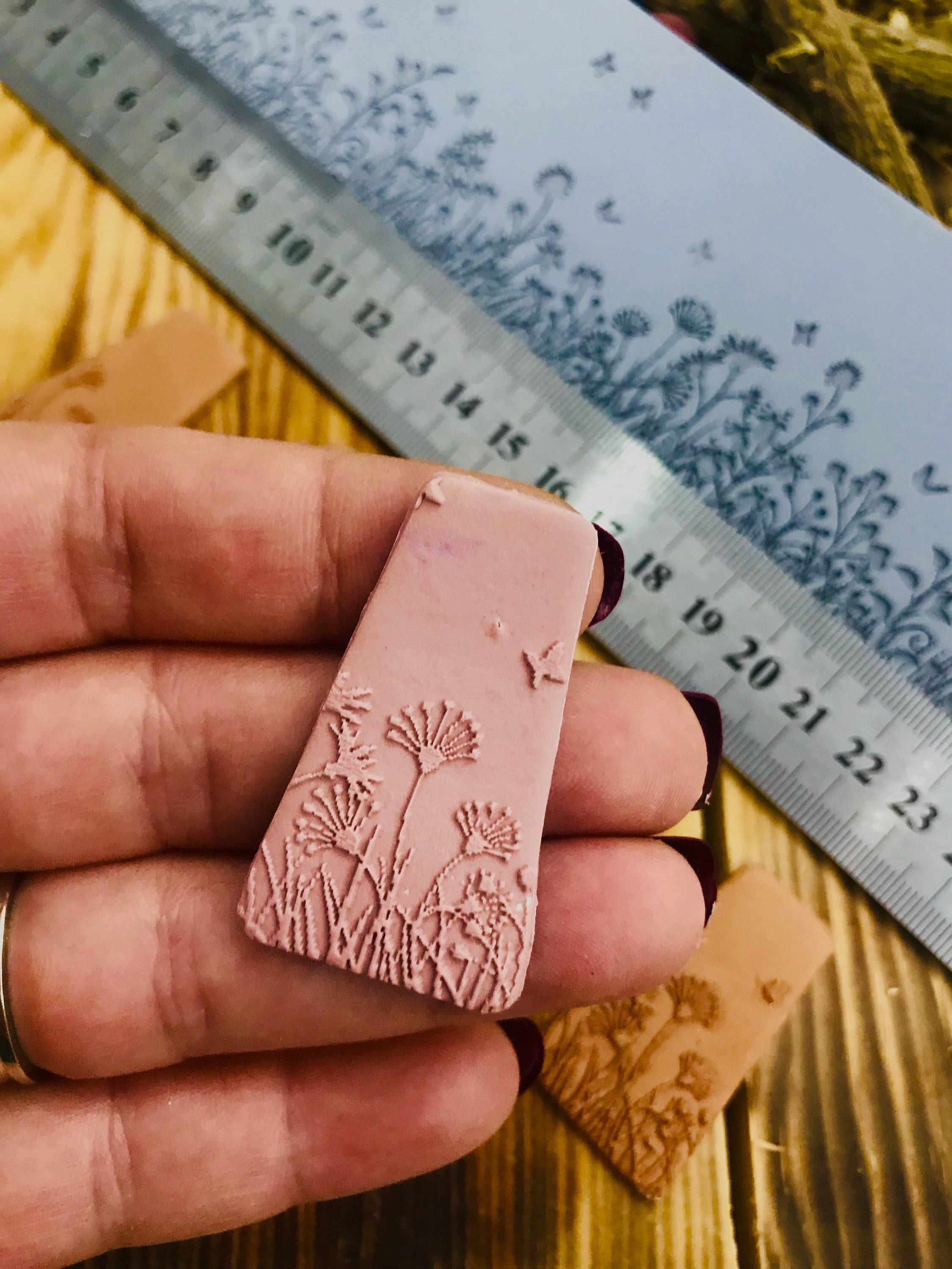 New Flower Meadow Rubber Texture Mat⎥Polymer Clay Tools⎥Earring Making⎥Hand Roller⎥Clay⎥ Jewellery Tools For Silver Metal Clay Ceramic