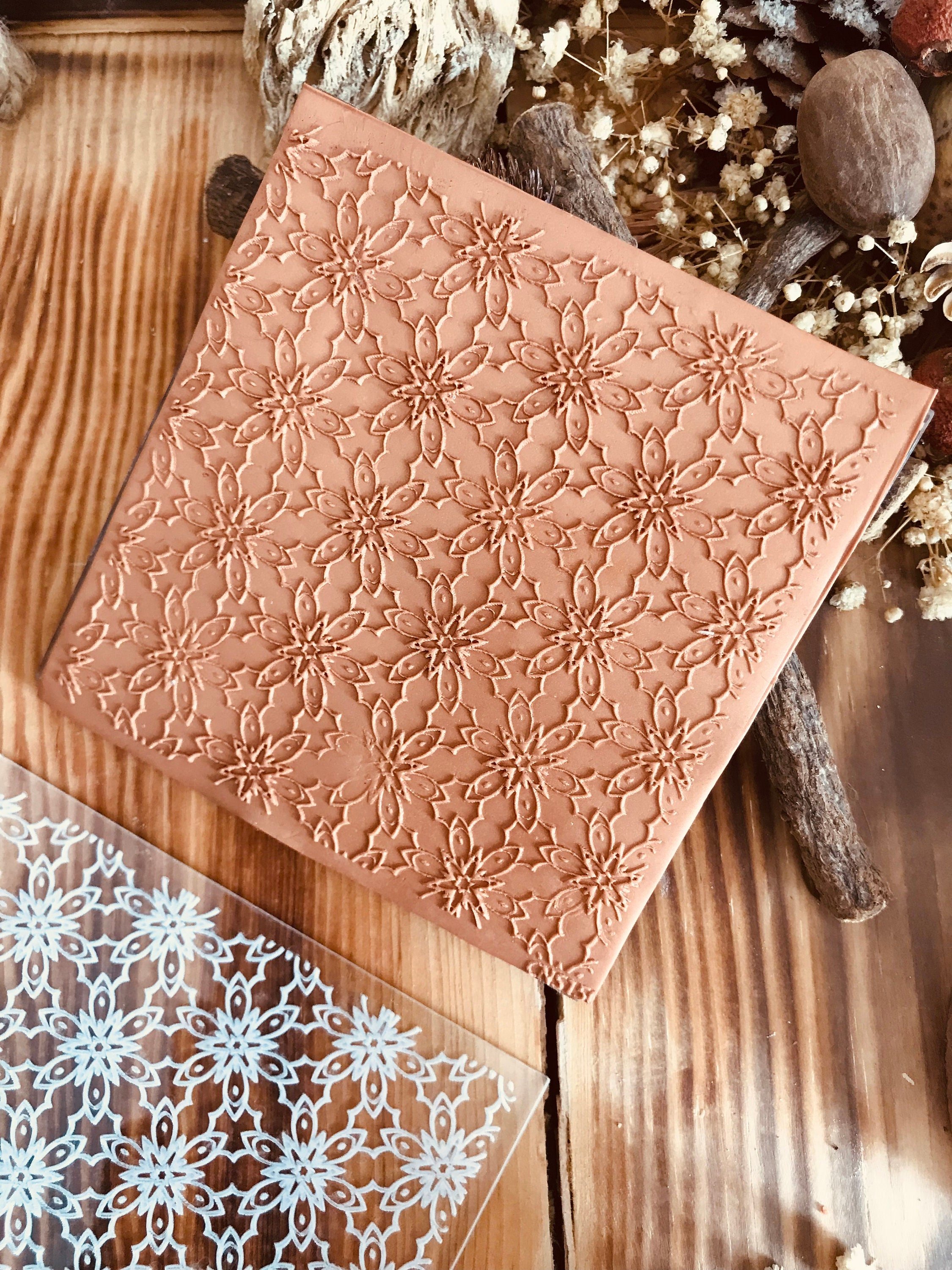 Baroque5 Pattern Texture Mat | Polymer Clay Debossing Stamp | Rubber or Acrylic Texture Sheet for Jewelry, Crafts, and Cake Decorating