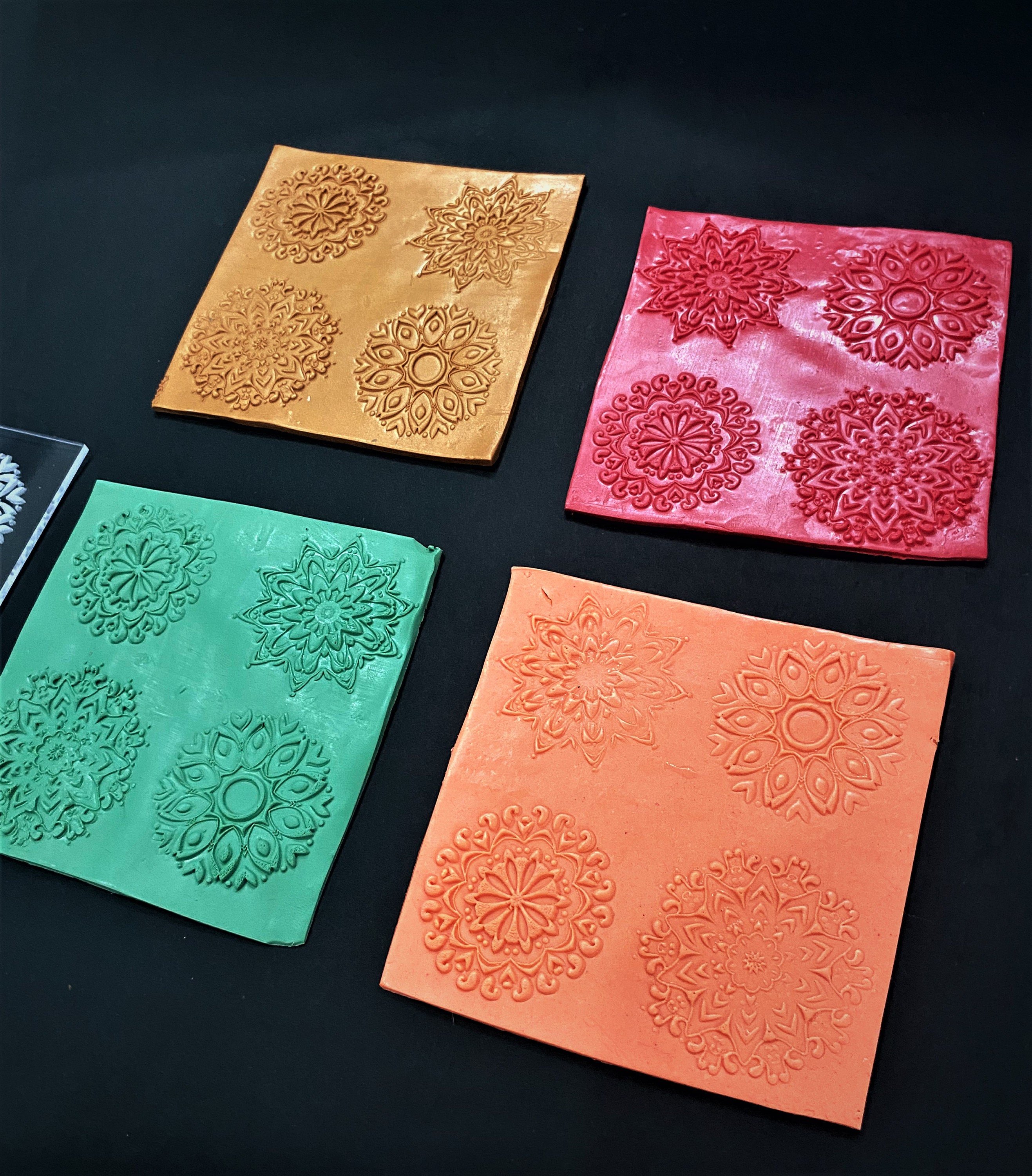 Mandala Texture Mat for Polymer Clay, Texture Sheet, Acrylic clay tool, Mandala Pattern, Ceramic Tools, Texture Plate, Polymer Clay Tool