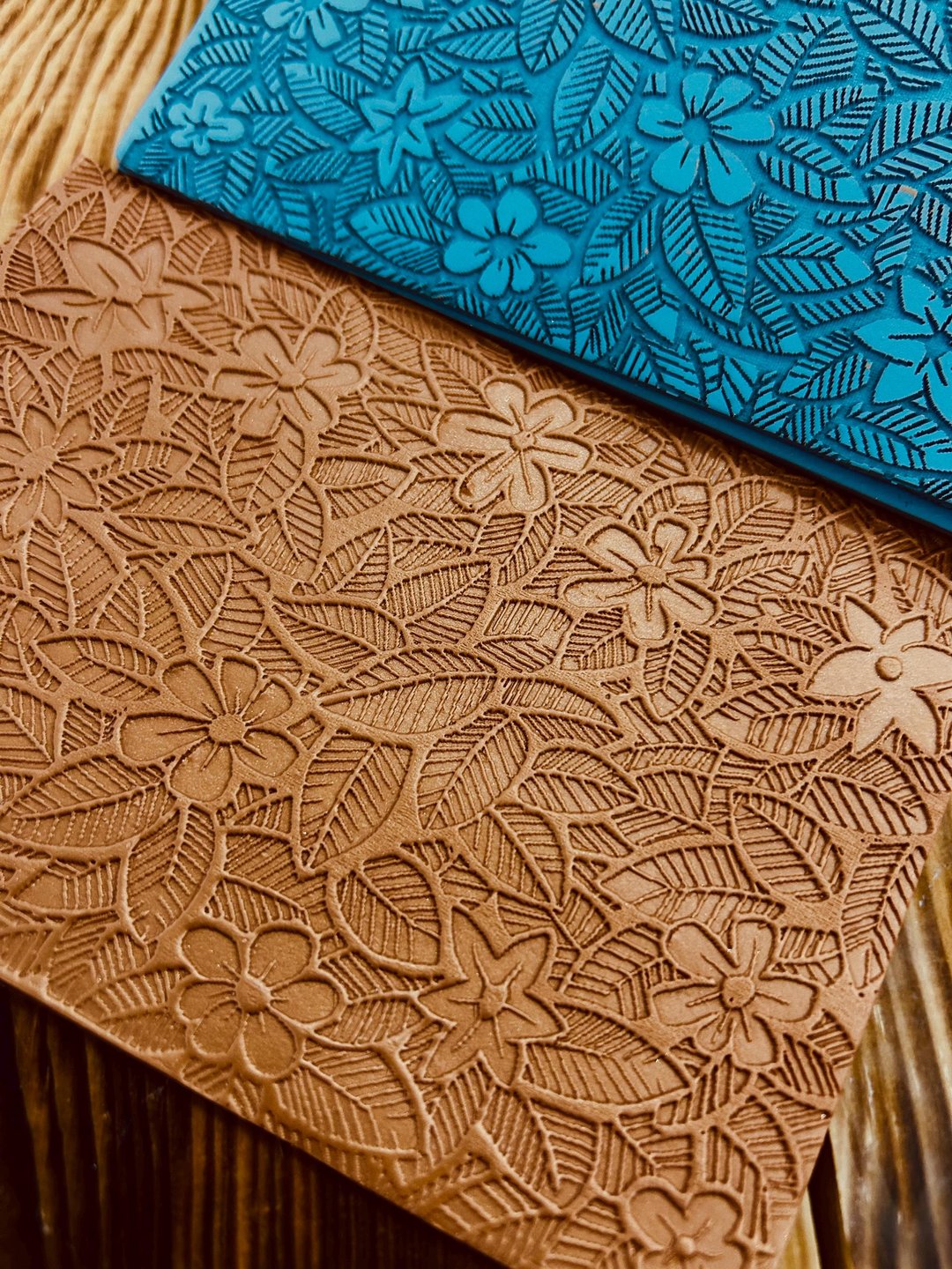 CHGCRAFT 4PCS Polymer Clay Texture Sheets Plants And Flowers Texture