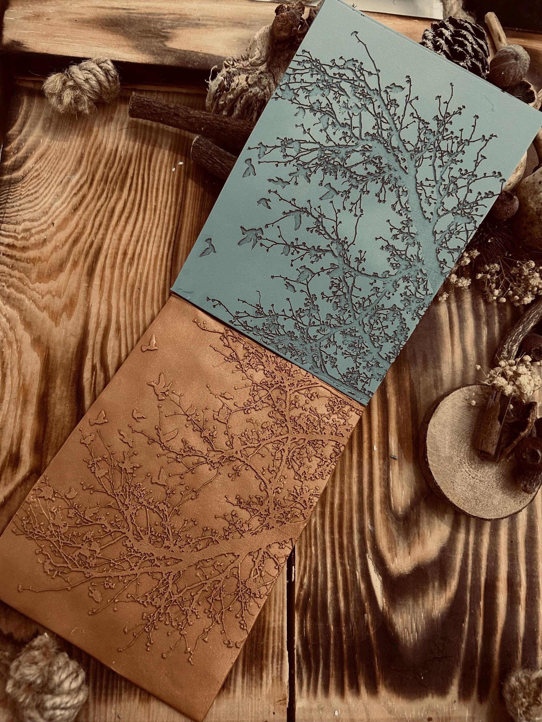 NEW Birds And Branches Rubber Texture Mat⎥Polymer Clay Tools⎥Earring Making⎥Hand Roller⎥Clay Texture Tool⎥Jewellery Tools For Metal Clay