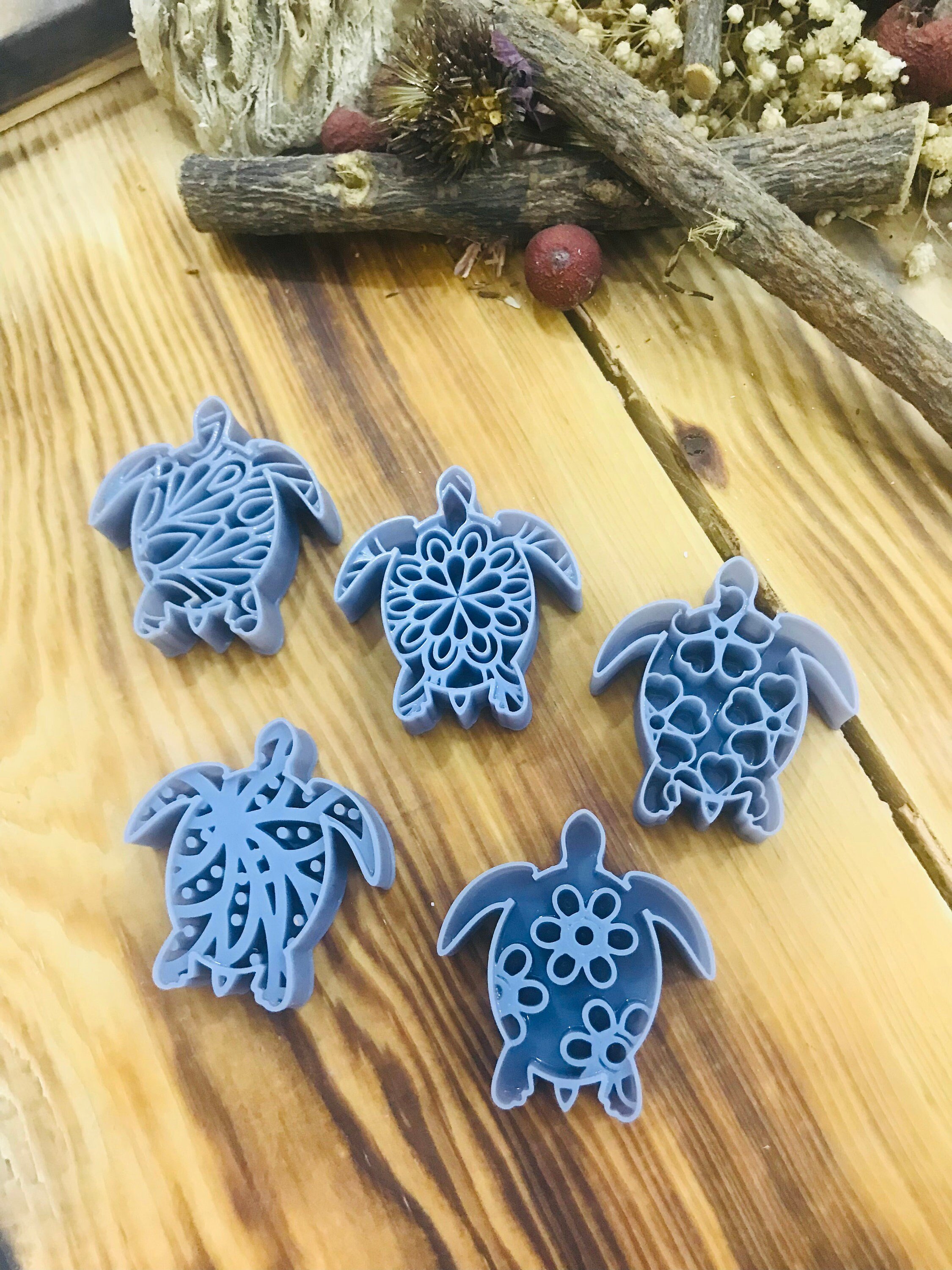 Mandala Pattern Turtle  Polymer Clay and Cookie Cutter, Beards And Glasses Unique Model, Special Design, Winter Clay Cutters,