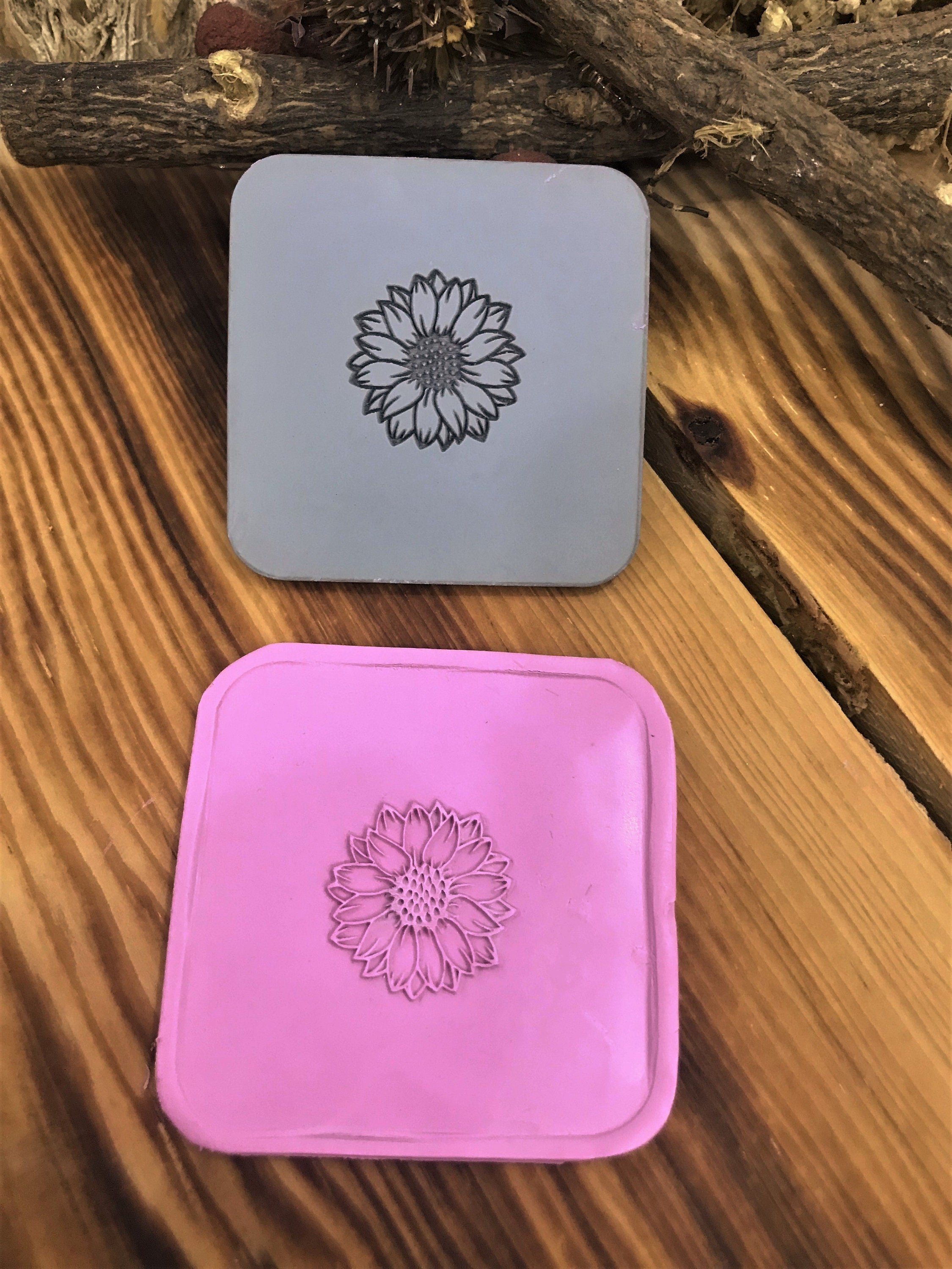 Sunflower/Daisy Pattern Rubber Texture Mat⎥Polymer Clay Tools⎥Earring Making⎥Hand Roller⎥Clay Texture Tool⎥Jewellery Tools