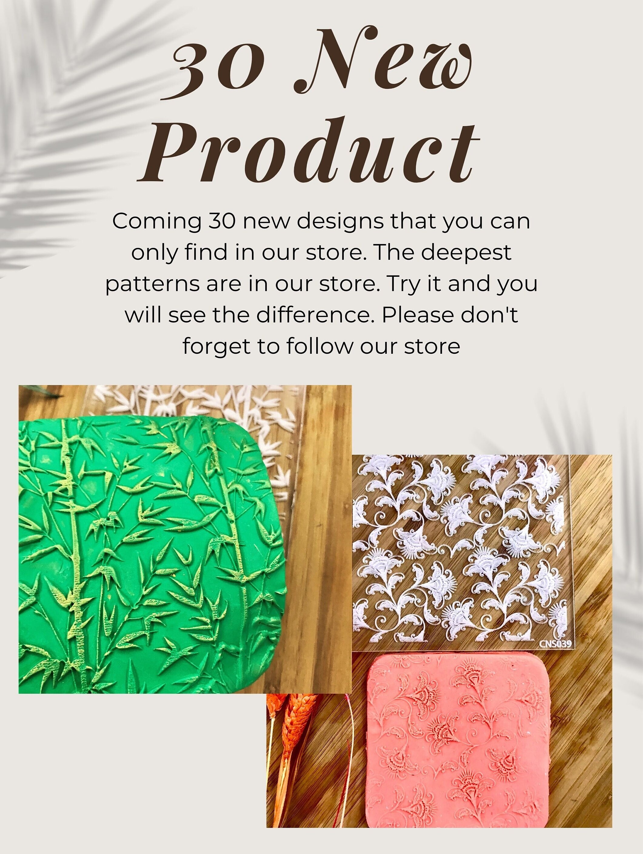 Tulip Pattern Fondant/Polymer Clay/Cookie Embosser Stamp, Floral Polymer Clay  Stamp, Embossing tool, Ceramic Supplies, Texture Plate