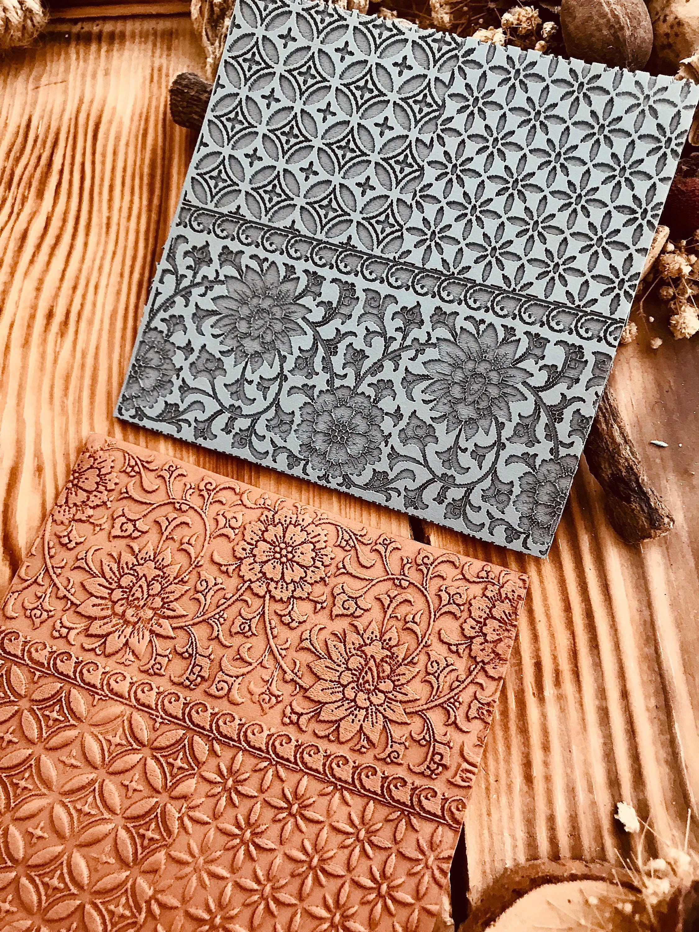 Spanish Tile Pattern Rubber Texture Mat 10*10Cm⎥Polymer Clay Tools⎥Earring Making⎥Hand Roller⎥Clay Texture Tool⎥Jewellery Tools