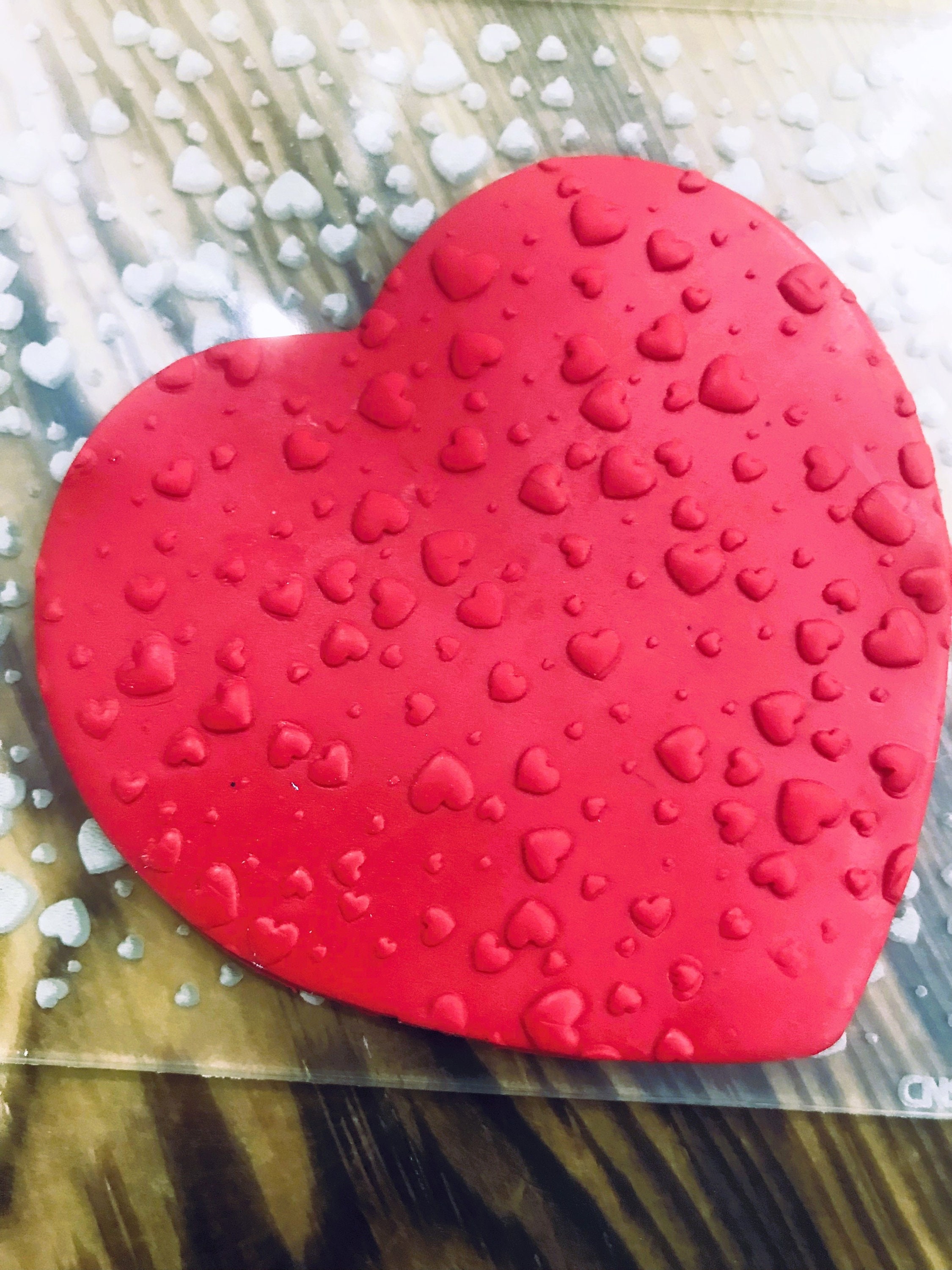 Valentine Heart Pattern Acrylic Texture Embosser, Valentines Day ,Acrylic clay texture tool, Clay Texture Sheet, Ceramic Earring Supplies