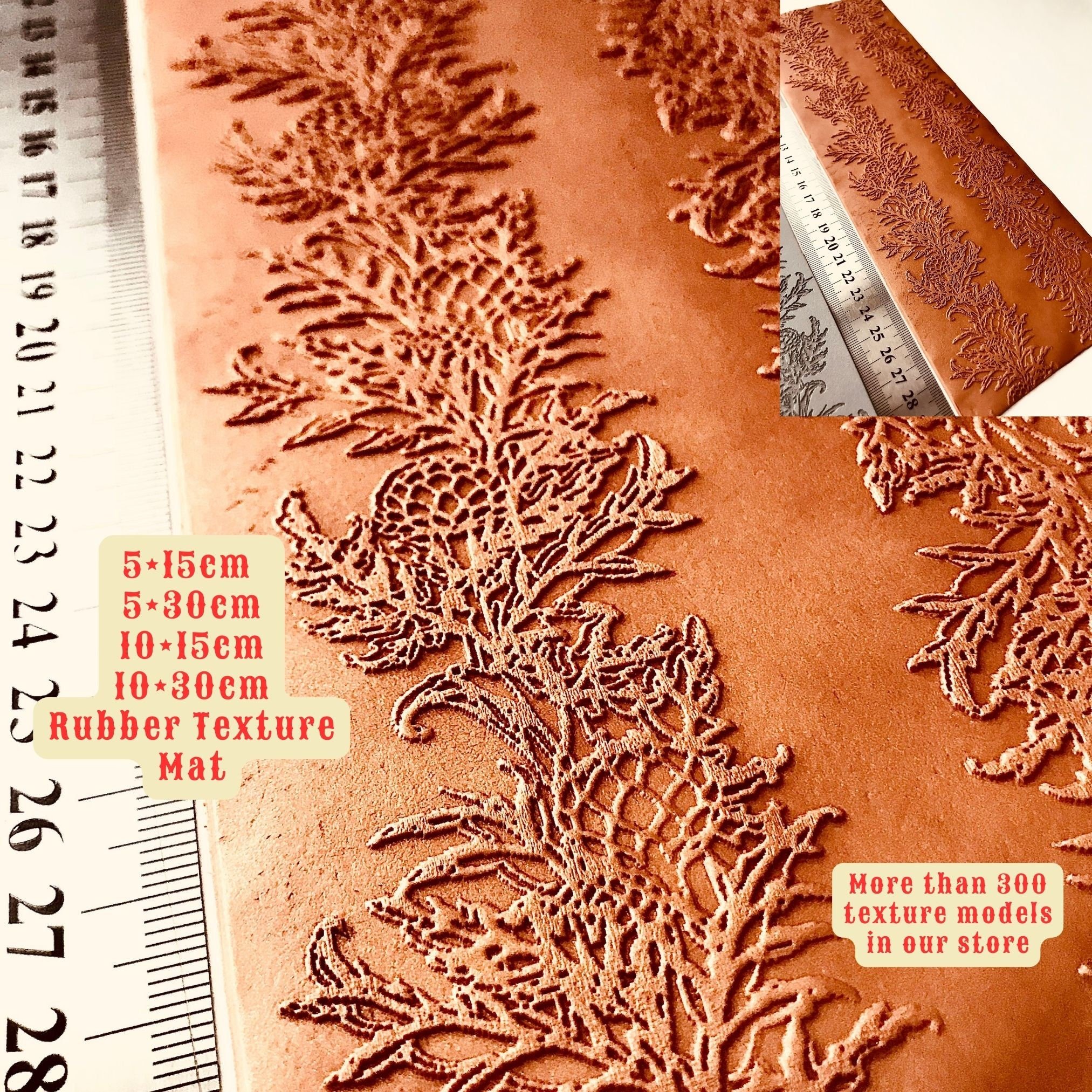 Artichoke Border Rubber Texture Mat (4 Different Sizes) | Polymer Clay Jewelry Tools | Air Dry Clay