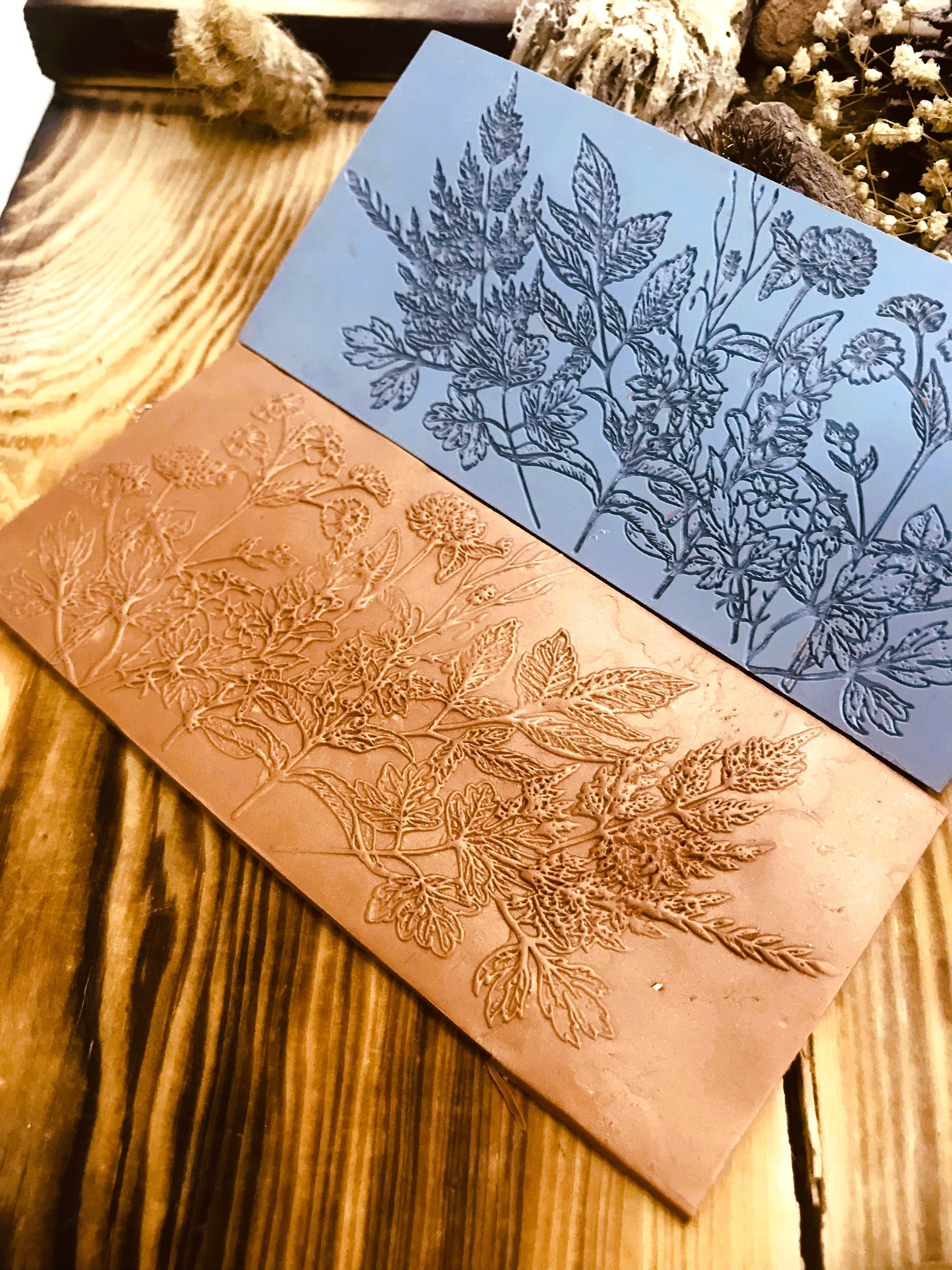 Flower Meadow Rubber Texture Mat – Large Polymer Clay Texture Sheet for Earrings & Jewelry | Floral Pattern | Flexible Clay Tool | 150x70mm