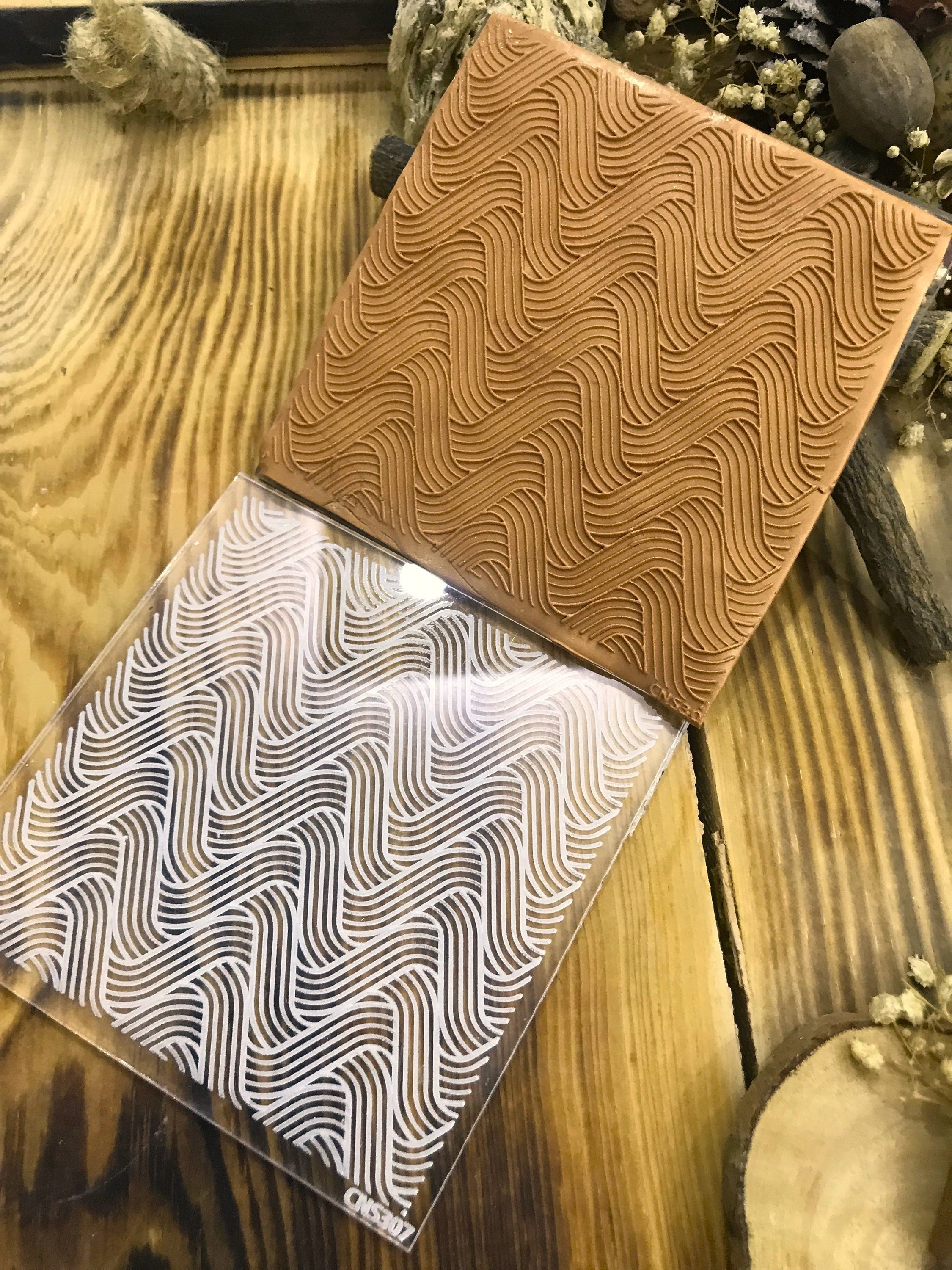 Wave Pattern Acrylic Texture Tile, 10*10cm size,Polymer Clay Embossing Stamp,  Texture Plaque,Texture Tile,Fimo, Sculpey, Cernit