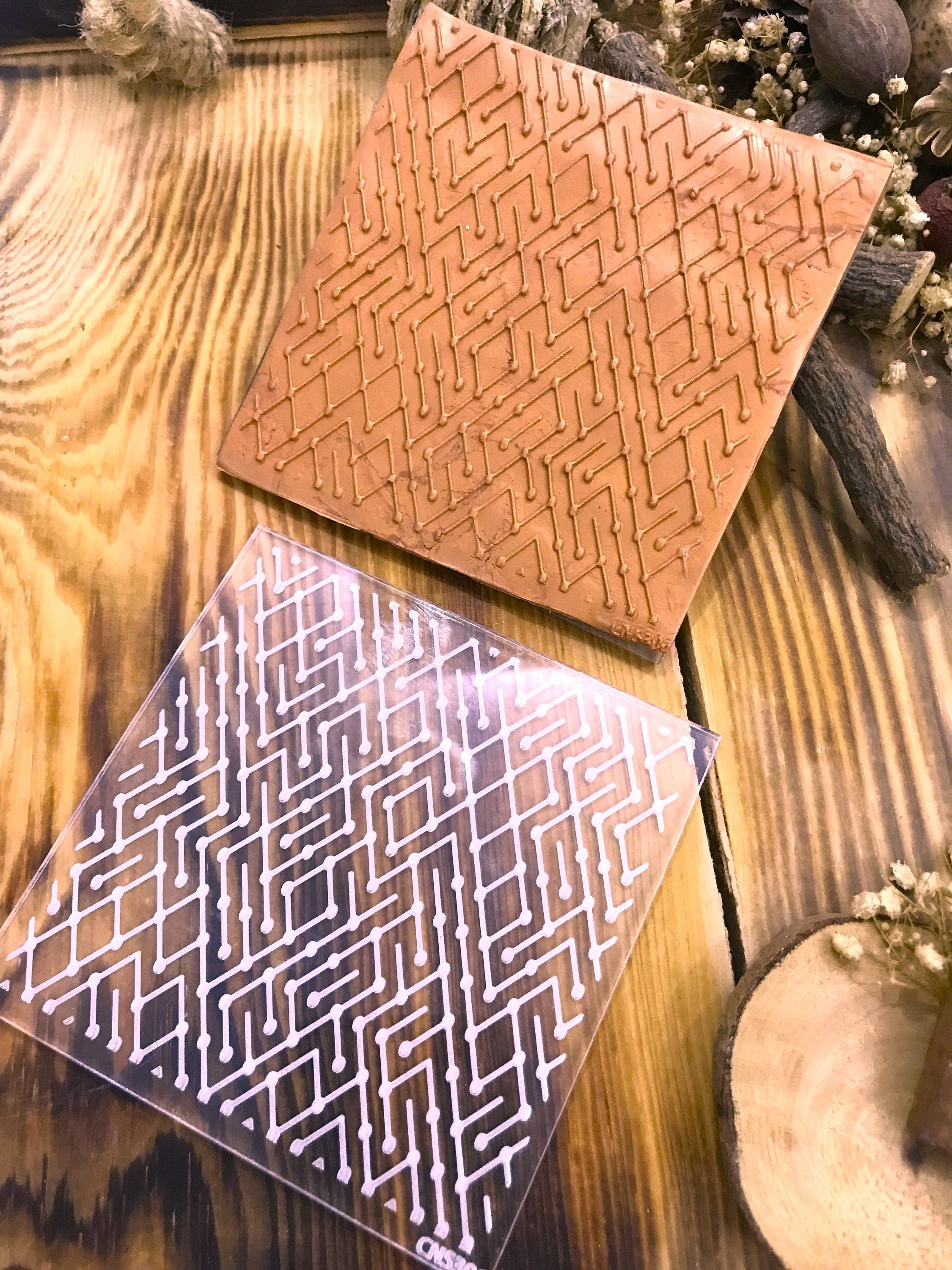 Electrical Patterned Rubber or Acrylic Texture Mat – Polymer Clay Stamp, Embossing Tool, Acrylic Texture Sheet, Plaque, Tile for Fimo, Sculpey, Cernit