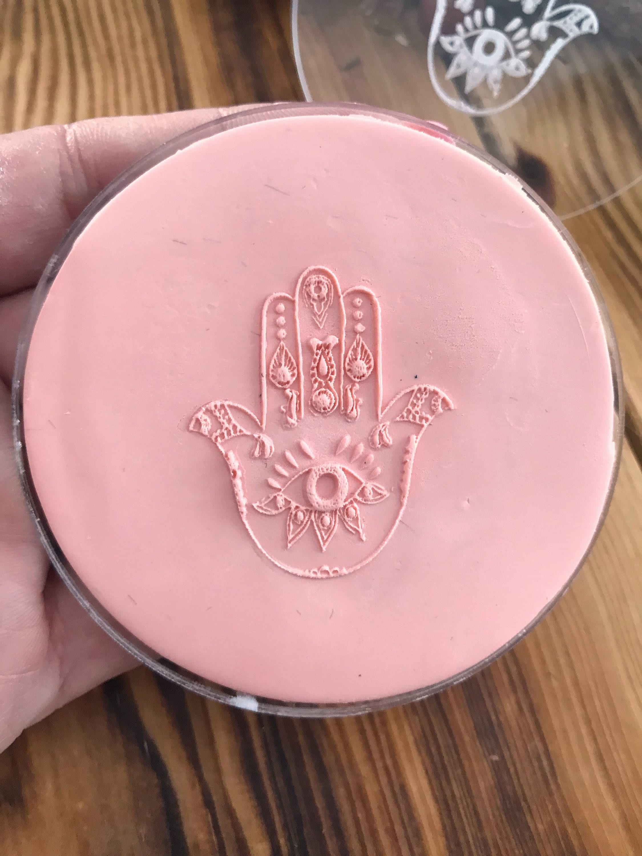 Hamsa Hand Acrylic Texture Stamp for Polymer Clay, Embossing Stamp For Polymer Clay, Texture Sheet, Clay Stamp, Pottery Tools