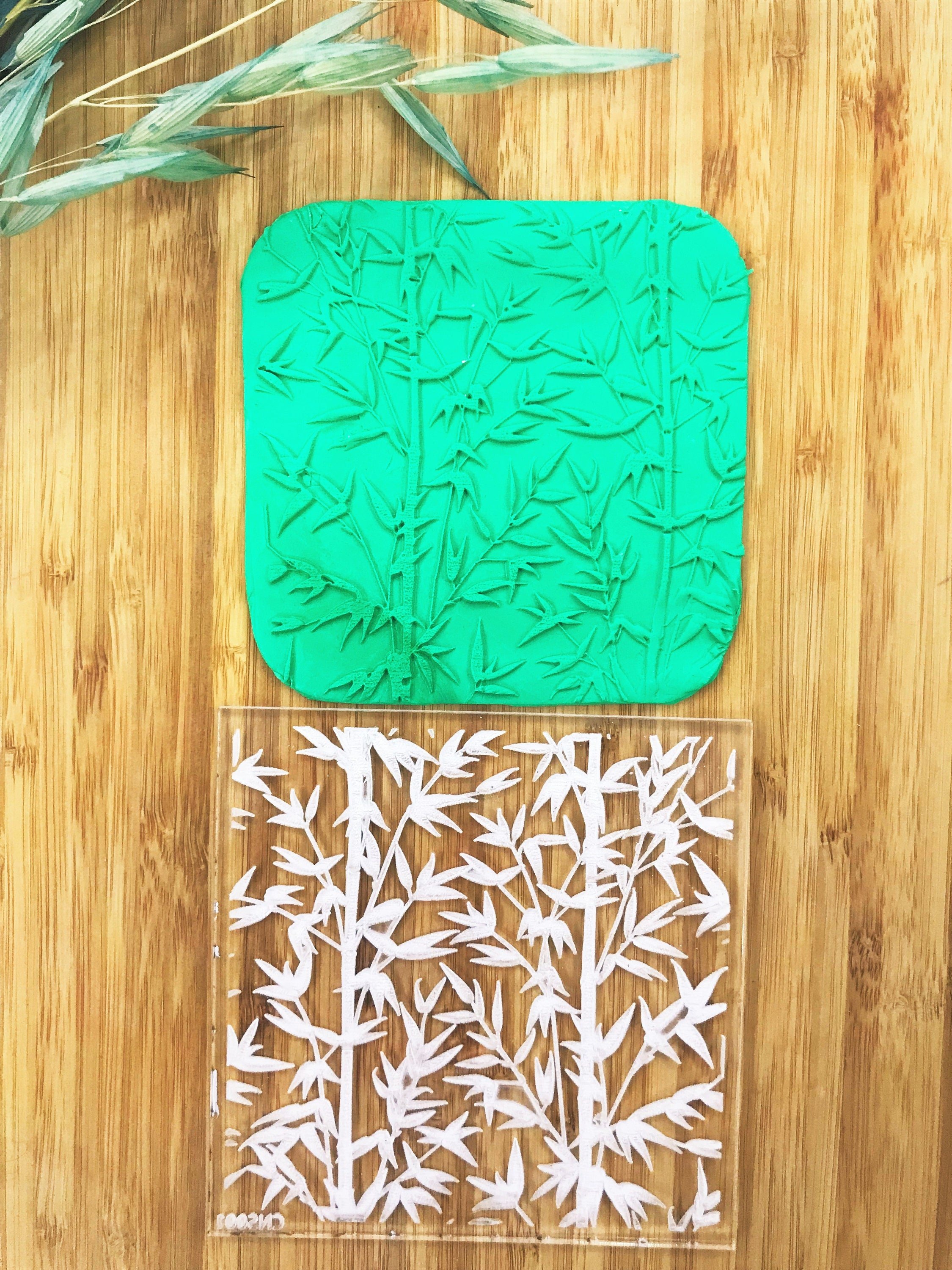 Bamboo Pattern Texture Mat –Stamp for Polymer Clay, Air Dry Clay, Cookies | Rubber And Acrylic Craft Tool & Texture Sheet