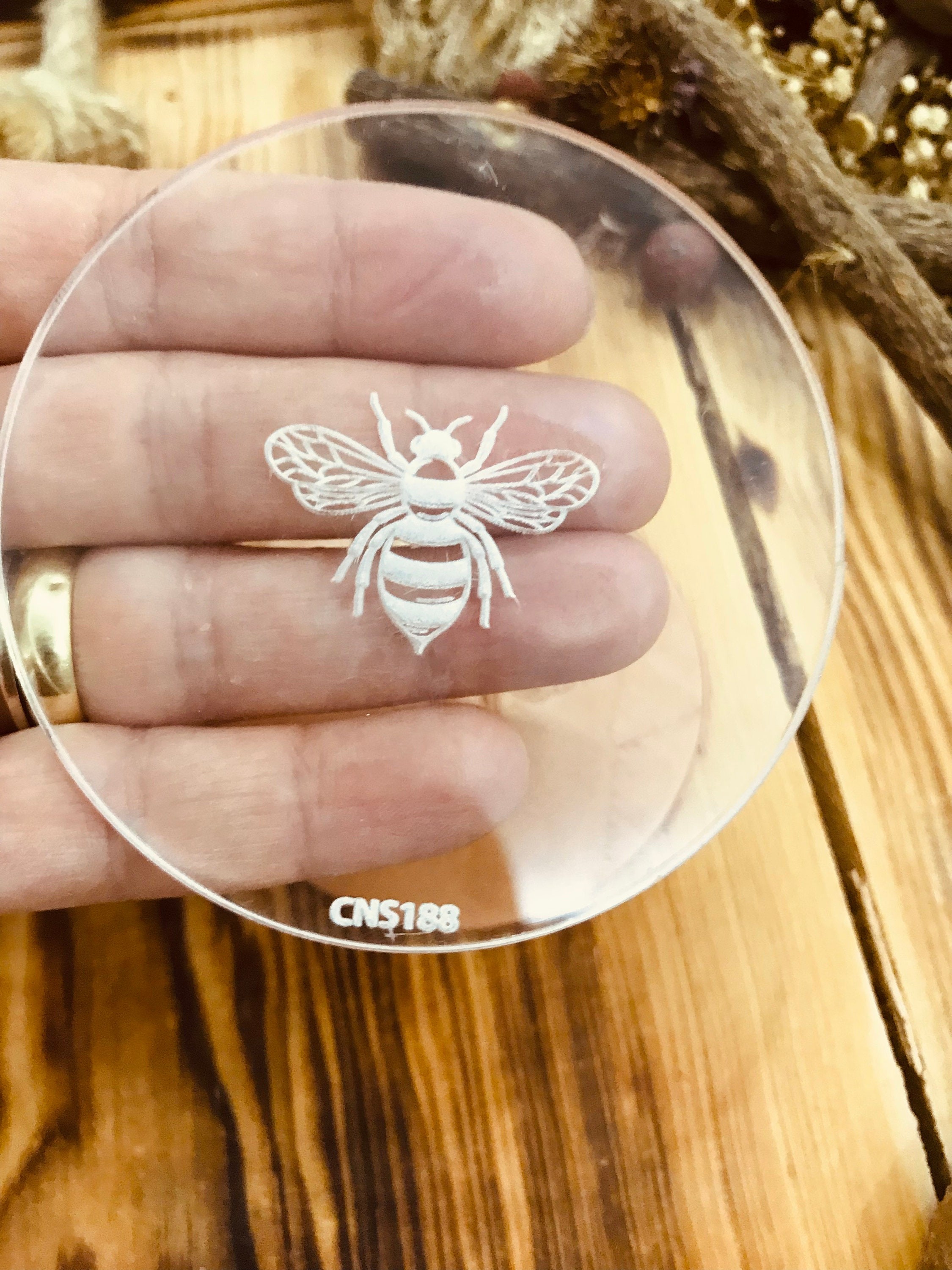 Honey Bee Pattern Texture Mat, Debossing Stamp, Acrylic clay texture tool, Texture Sheet,Ceramic Supplies, Texture Plate