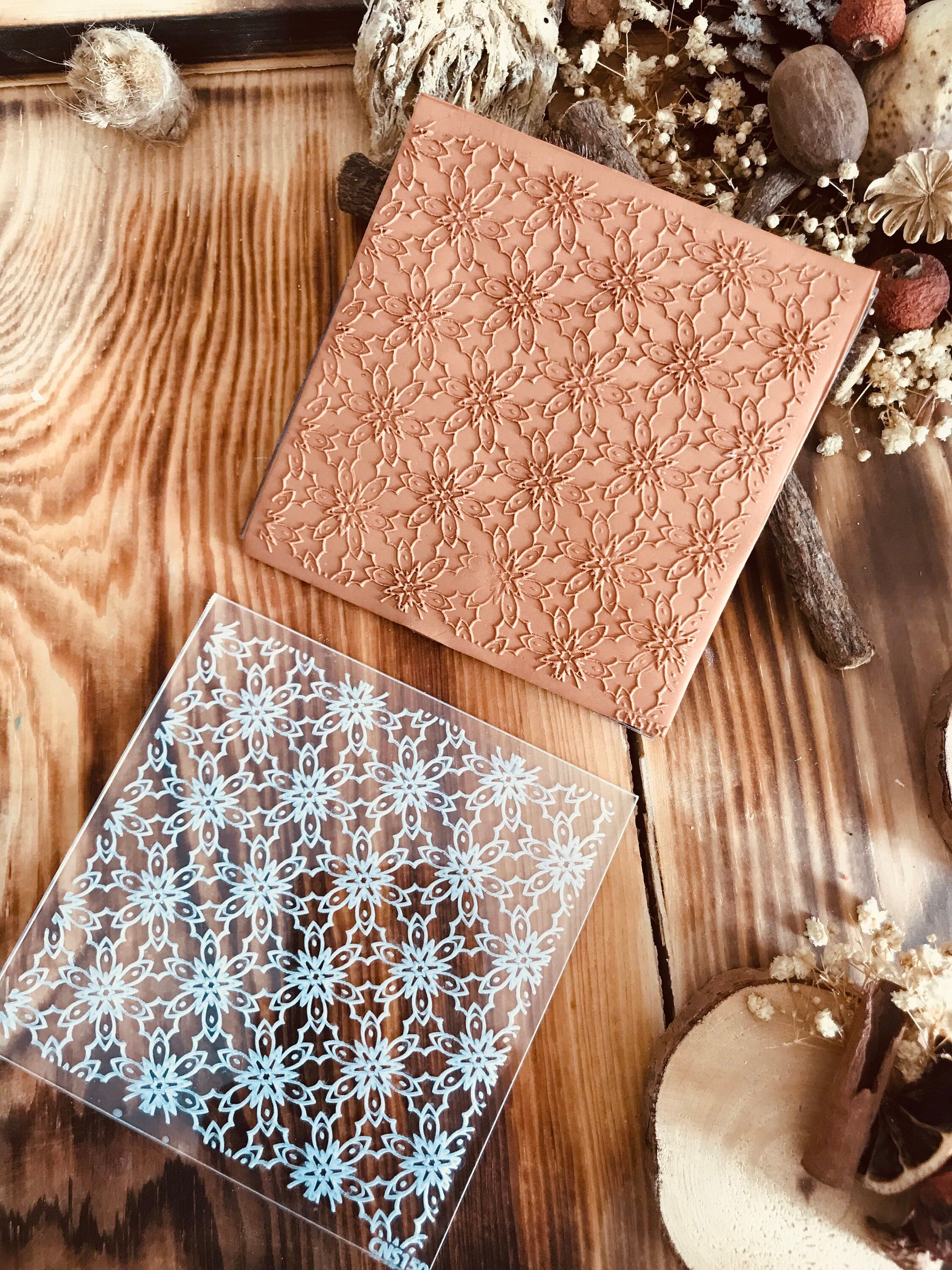 Baroque5 Pattern Texture Mat | Polymer Clay Debossing Stamp | Rubber or Acrylic Texture Sheet for Jewelry, Crafts, and Cake Decorating