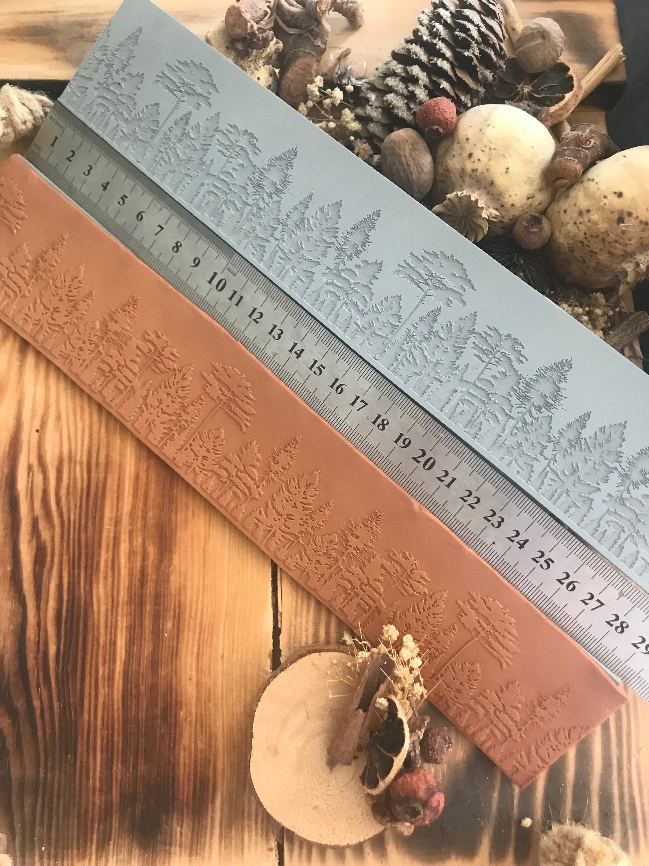 Forest Landscape Texture Mat for Polymer Clay 2 Different Size– Rubber Texture Sheet for Earring Making & Jewelry | Nature Clay Tools for Air Dry Clay & Silver Metal Clay