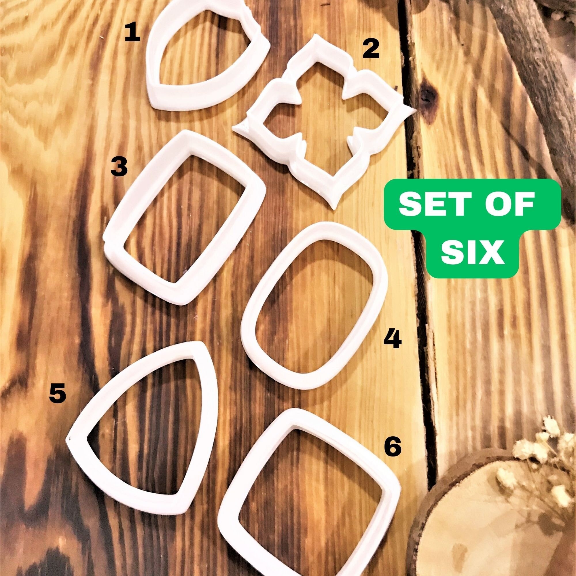 SET OF SIX  Polymer Clay Cutter, Unique Model, Special Design, Spring Clay Cutters, Unique Clay Cutter For Jewelry Making