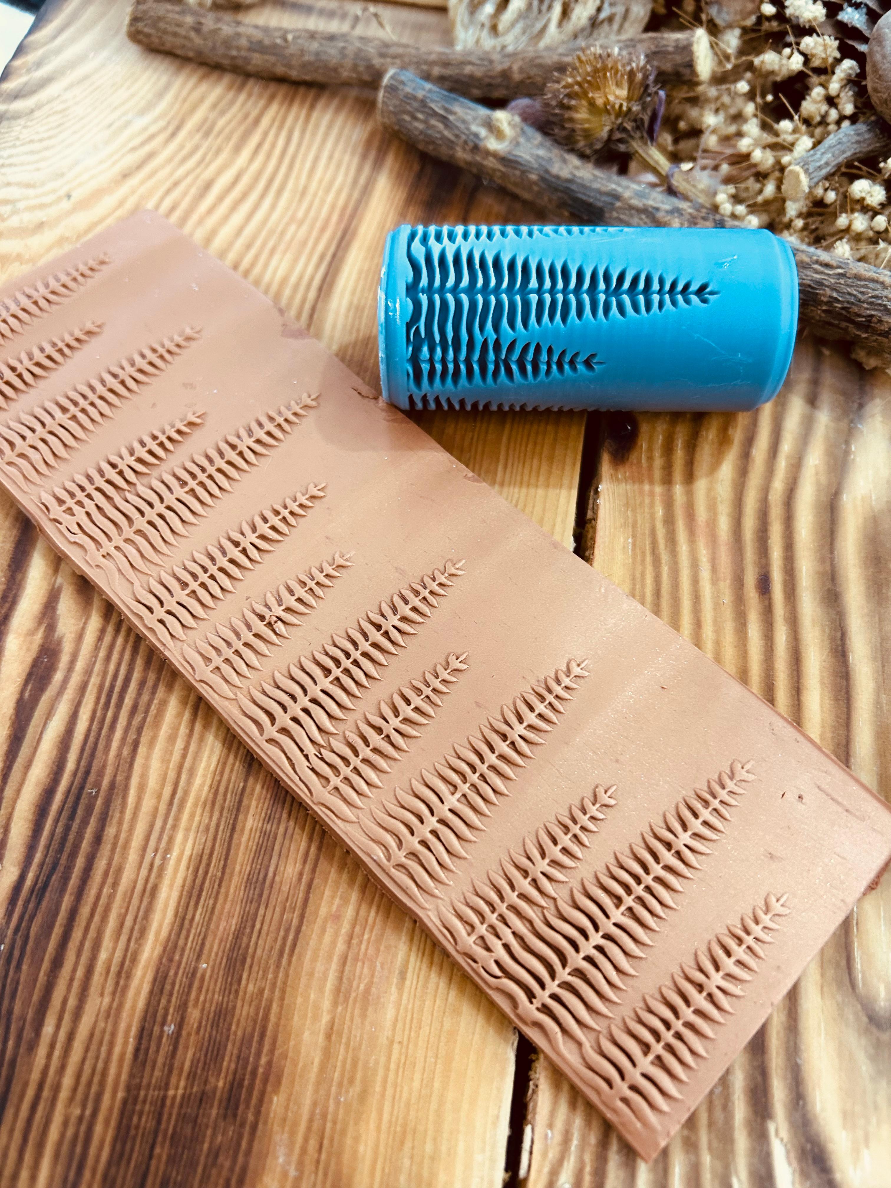 Forest Patterned 7cm High Roller, Embossing Texture Roller, DIY tool, Polymer Clay, Ceramic, Sugar Dough