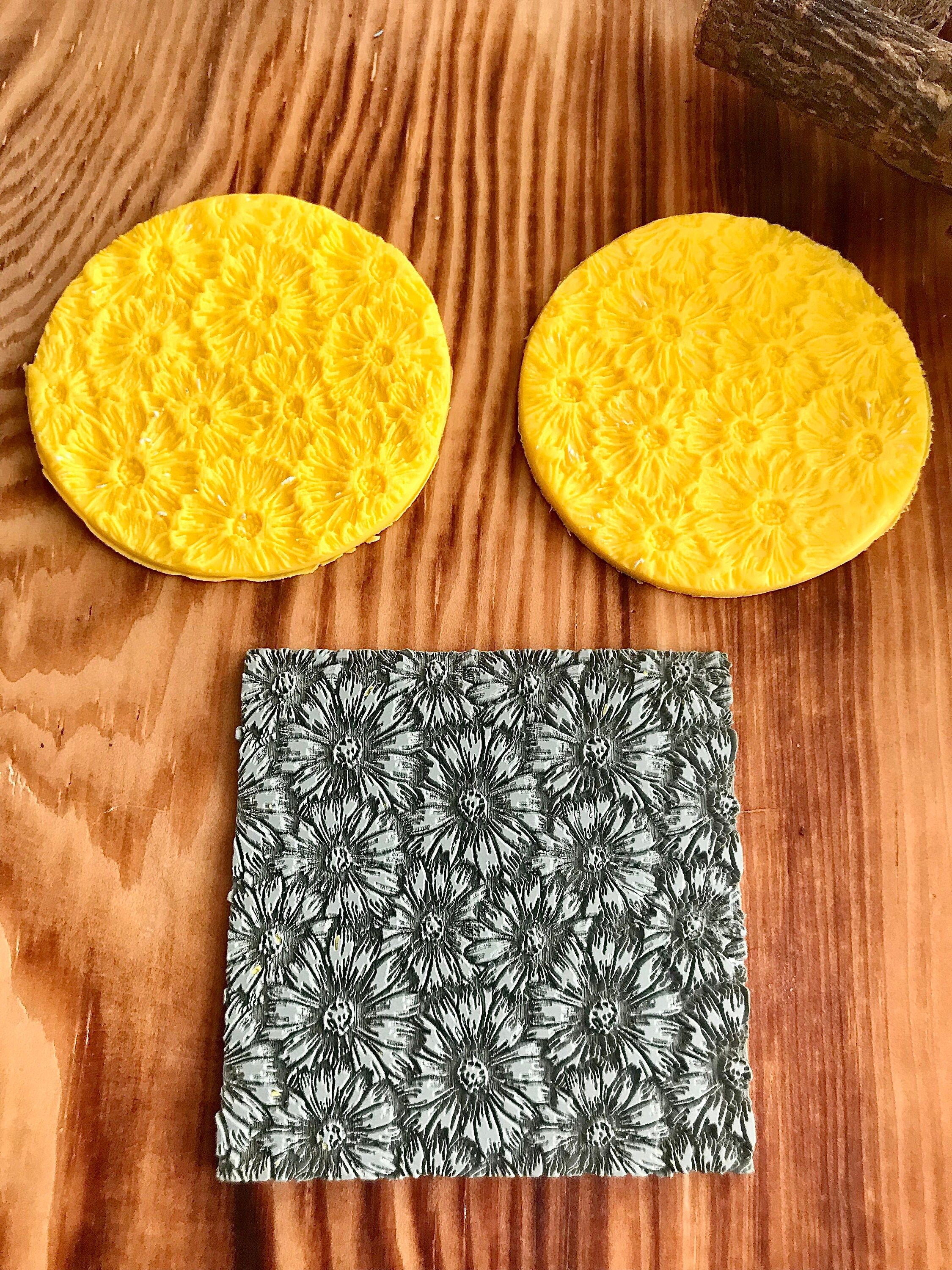 Sunflower/Daisy Pattern Rubber Texture Mat⎥Polymer Clay Tools⎥Earring Making⎥Hand Roller⎥Clay Texture Tool⎥Jewellery Tools