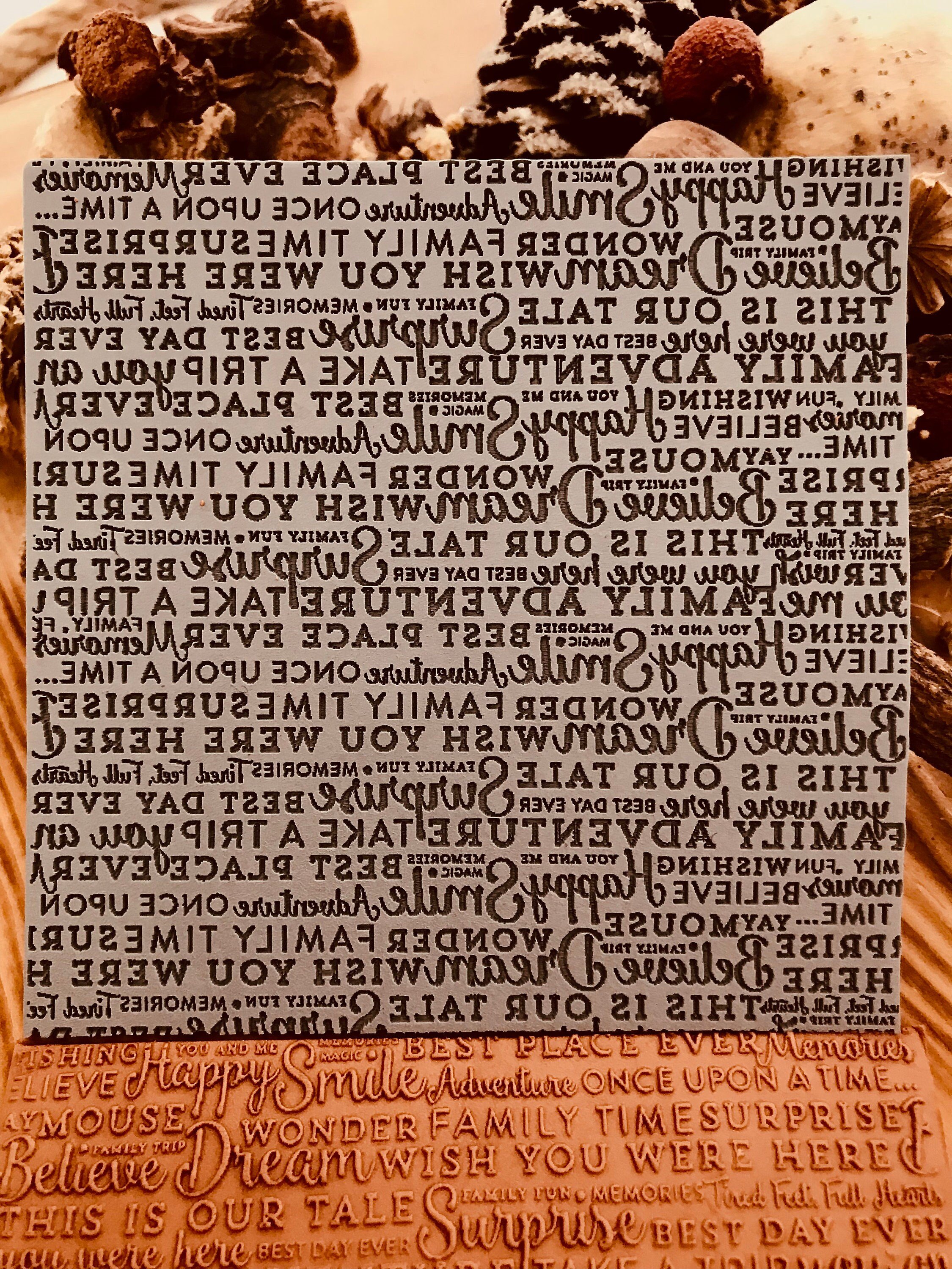 Happy Quotes Pattern Rubber Texture Mat 10*10Cm⎥Polymer Clay Tools⎥Earring Making⎥Hand Roller⎥Clay Texture Tool⎥Jewellery Tools