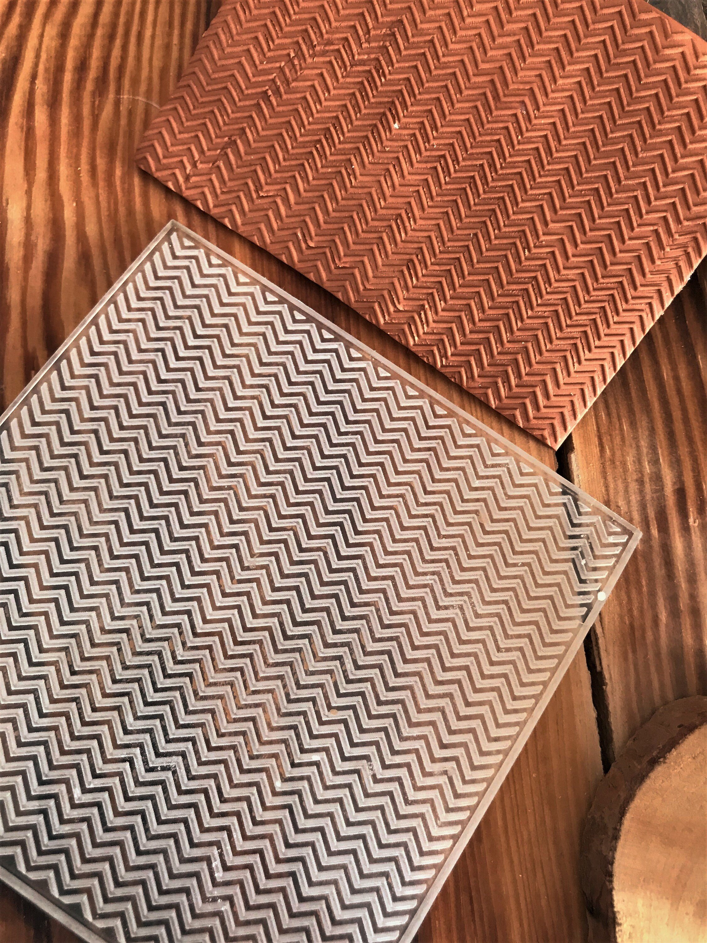 Zigzag Pattern Texture Mat, Embosser Stamp, Acrylic Clay Texture Sheet Deco, Lace Pattern, Ceramic Earring Supplies