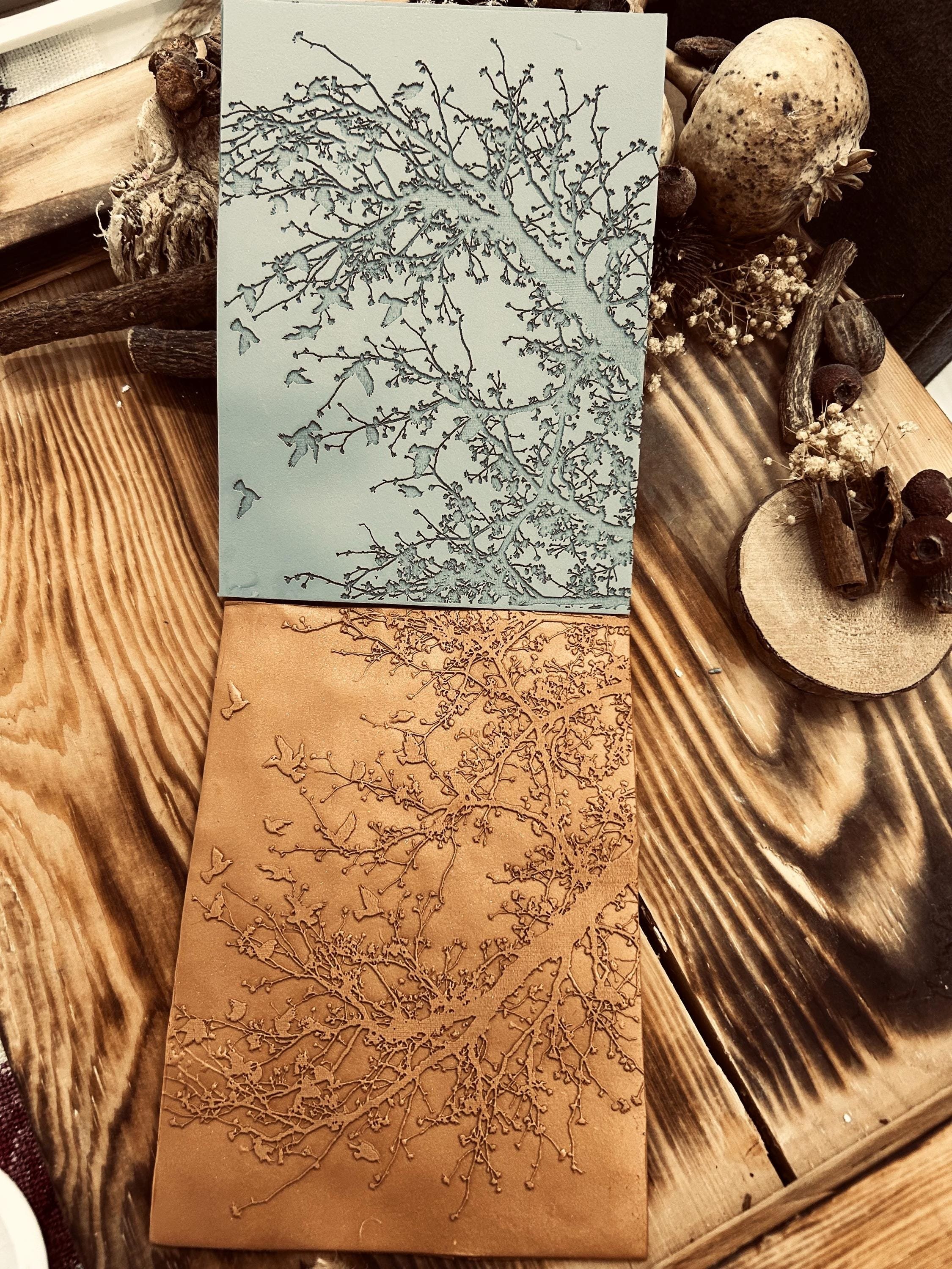 NEW Birds And Branches Rubber Texture Mat⎥Polymer Clay Tools⎥Earring Making⎥Hand Roller⎥Clay Texture Tool⎥Jewellery Tools For Metal Clay