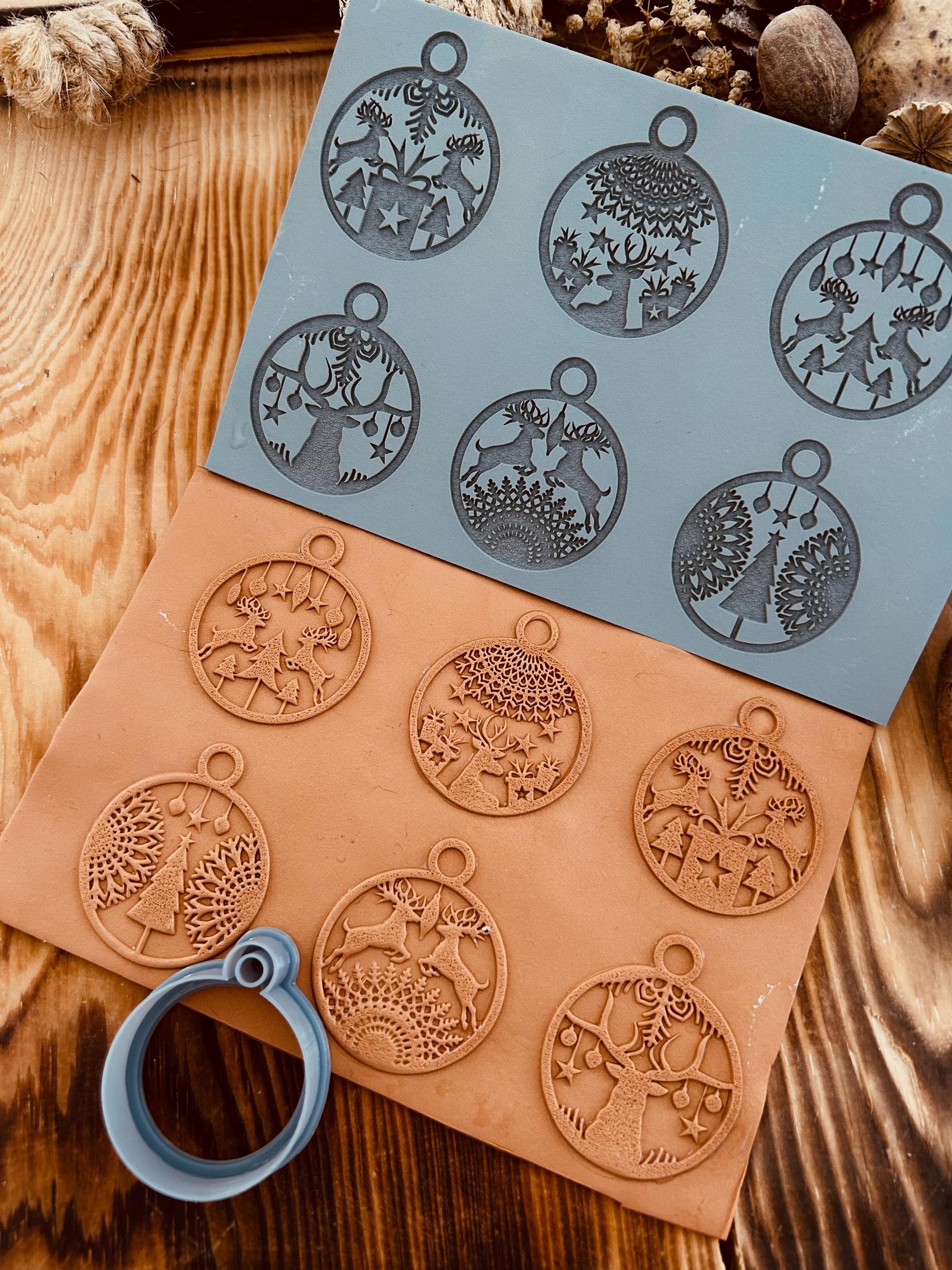 Christmas Ornament Rubber Texture Mat – Unique Pattern for Polymer Clay, Fimo, Sculpey – 10x14 cm – Ideal for Crafting & DIY Projects
