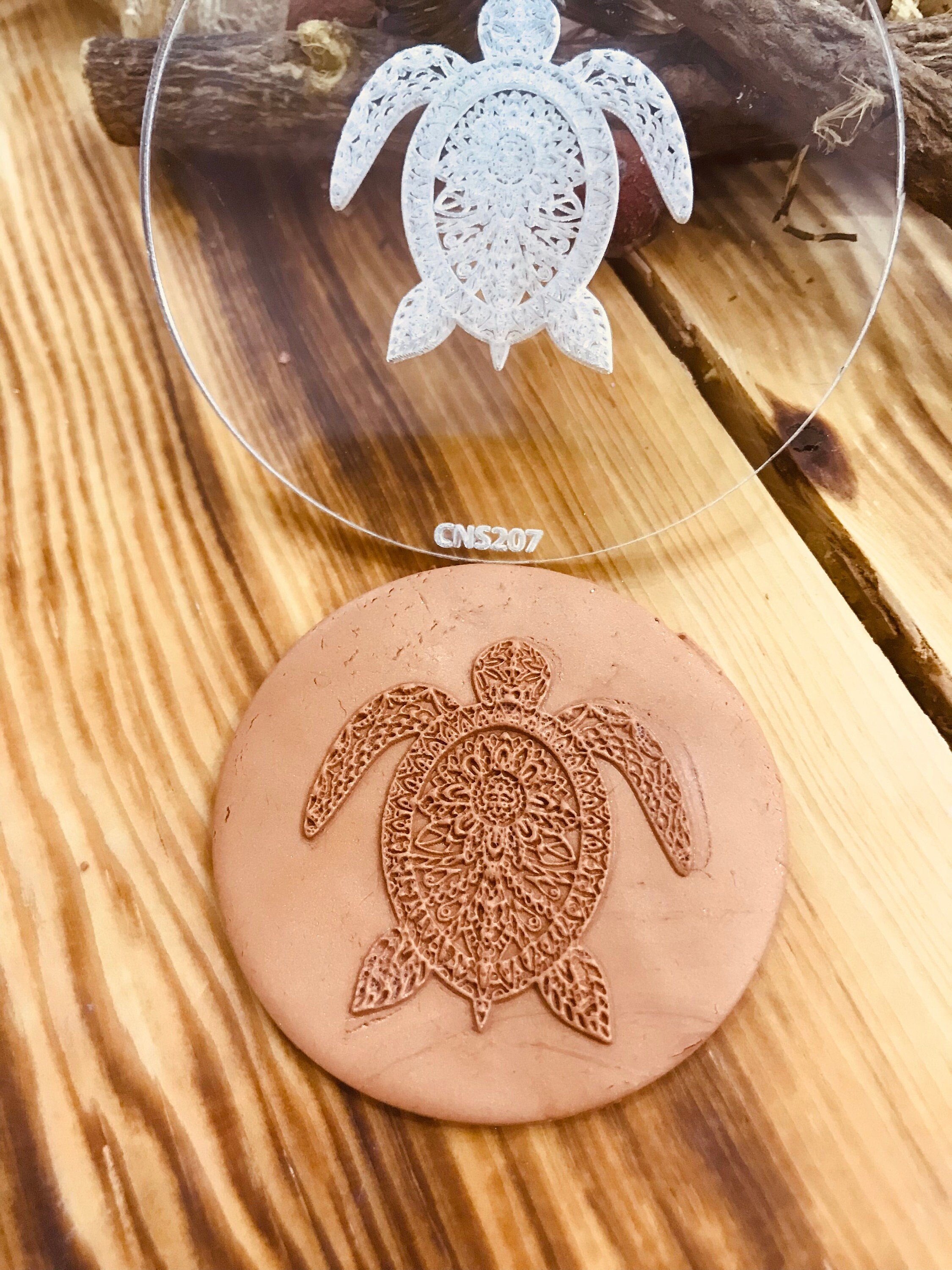 Mandala Turtle Pattern Texture Mat, Debossing Stamp, Acrylic clay texture tool, Texture Sheet,Ceramic Supplies, Texture Plate