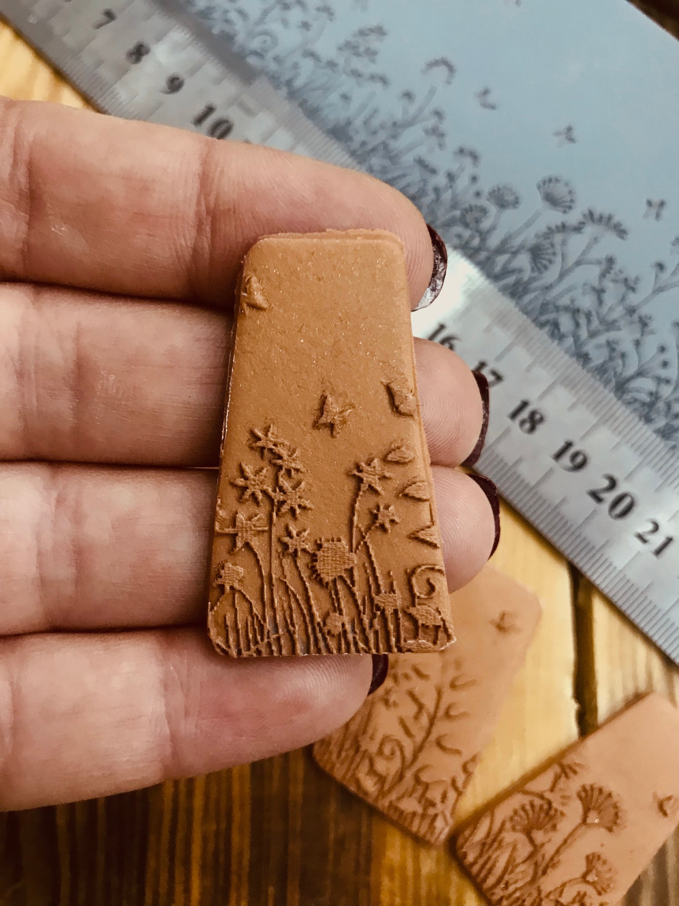 New Flower Meadow Rubber Texture Mat⎥Polymer Clay Tools⎥Earring Making⎥Hand Roller⎥Clay⎥ Jewellery Tools For Silver Metal Clay Ceramic