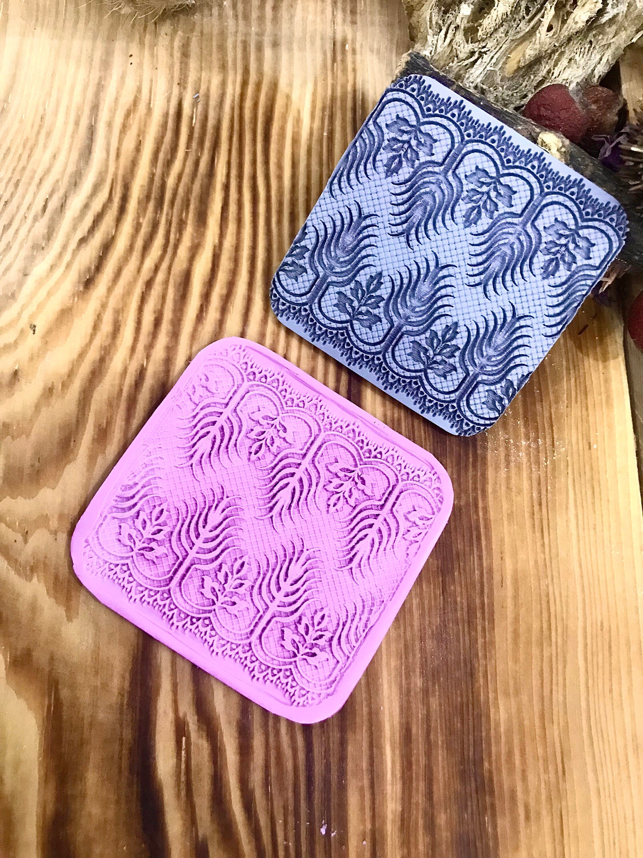 Baroque Pattern Rubber Texture Mat⎥Polymer Clay Tools⎥Earring Making⎥Hand Roller⎥Clay Texture Tool⎥Jewellery Tools