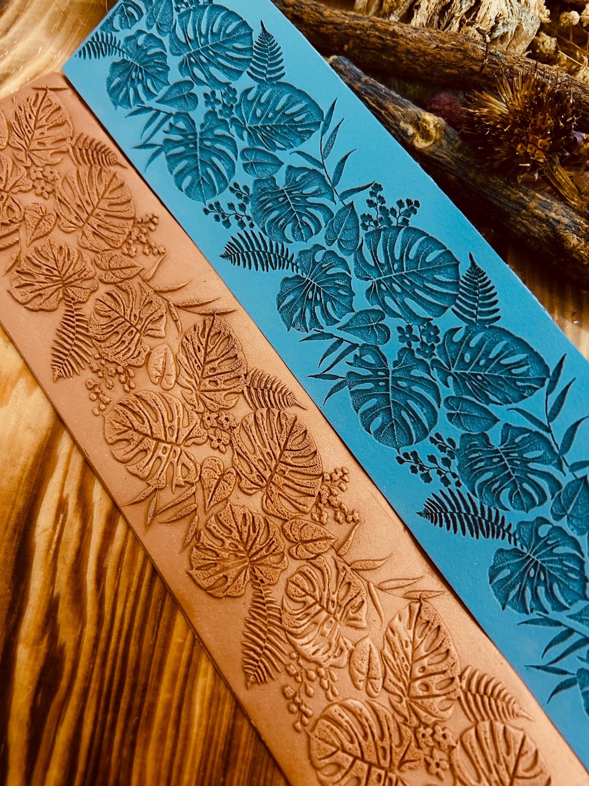 NEW Monstera Leaves Border Rubber Texture Mat for Polymer Clay, Air Dry Clay5*14cm or 5*30cm Seamless Pattern⎥Jewellery Tools For Metal Clay