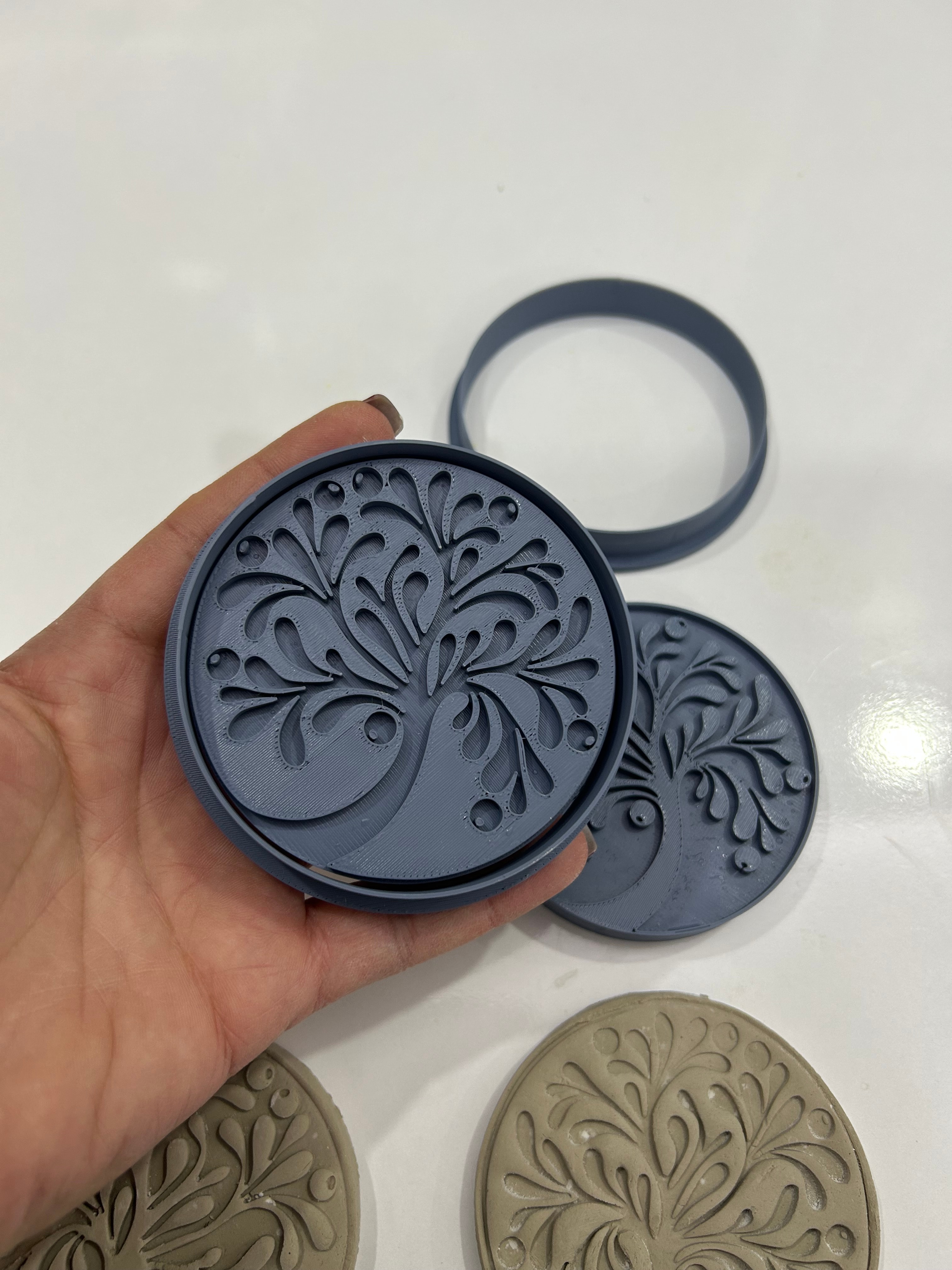 Tree of Life Cutter & Stamp Set – Emboss & Deboss Design for Air Dry Clay, Polymer Clay, Soap & Candle Making (8 cm / 3.15 in)