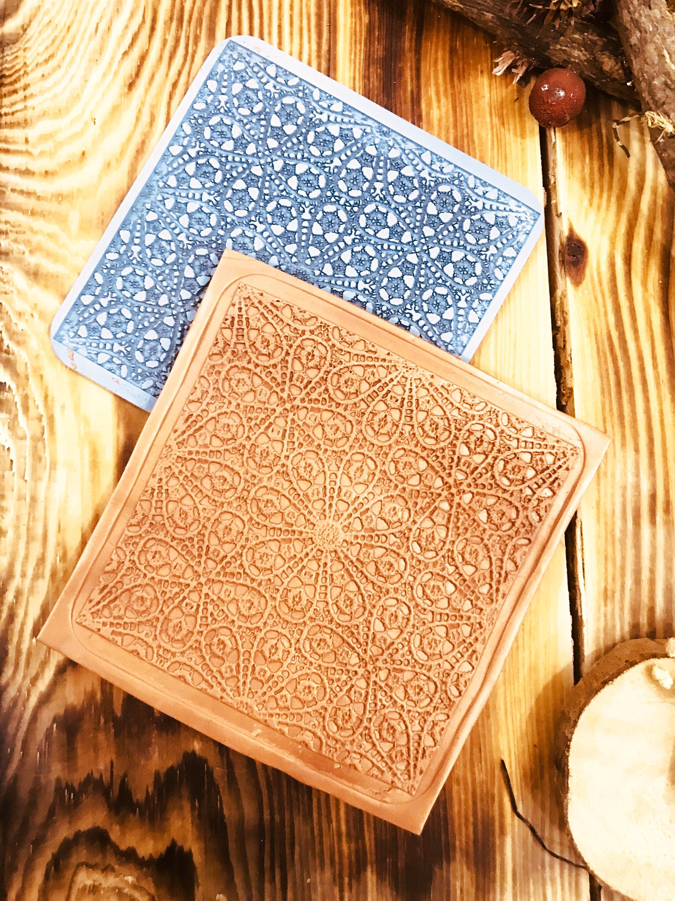 Lace Pattern Rubber Texture Mat⎥Polymer Clay Tools⎥Earring Making⎥Hand Roller⎥Clay Texture Tool⎥Jewellery Tools