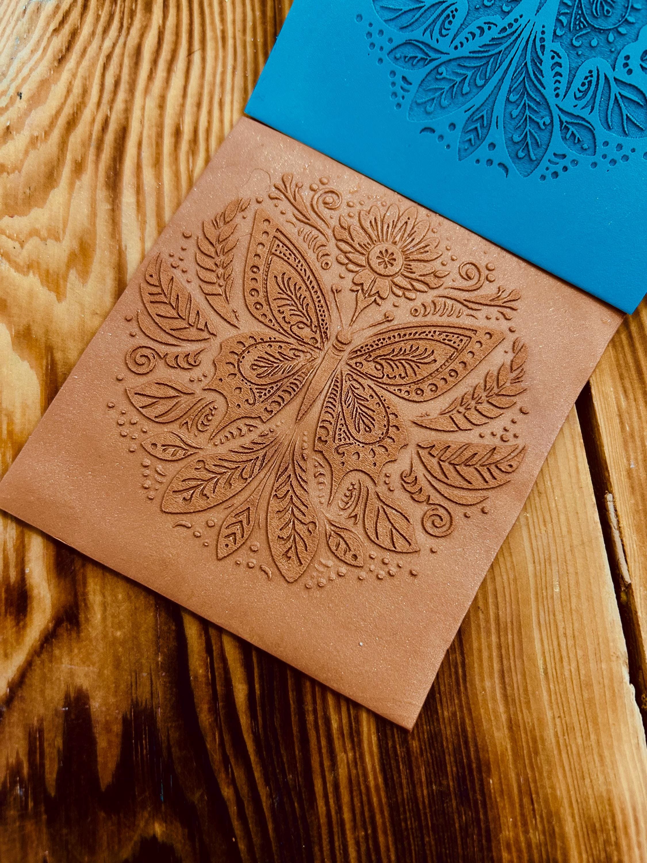 Butterfly With Flowers Pattern Rubber Texture Mat Polymer Clay Tools⎥Earring Making⎥Hand Roller⎥Clay Texture Tool⎥Jewellery Tools