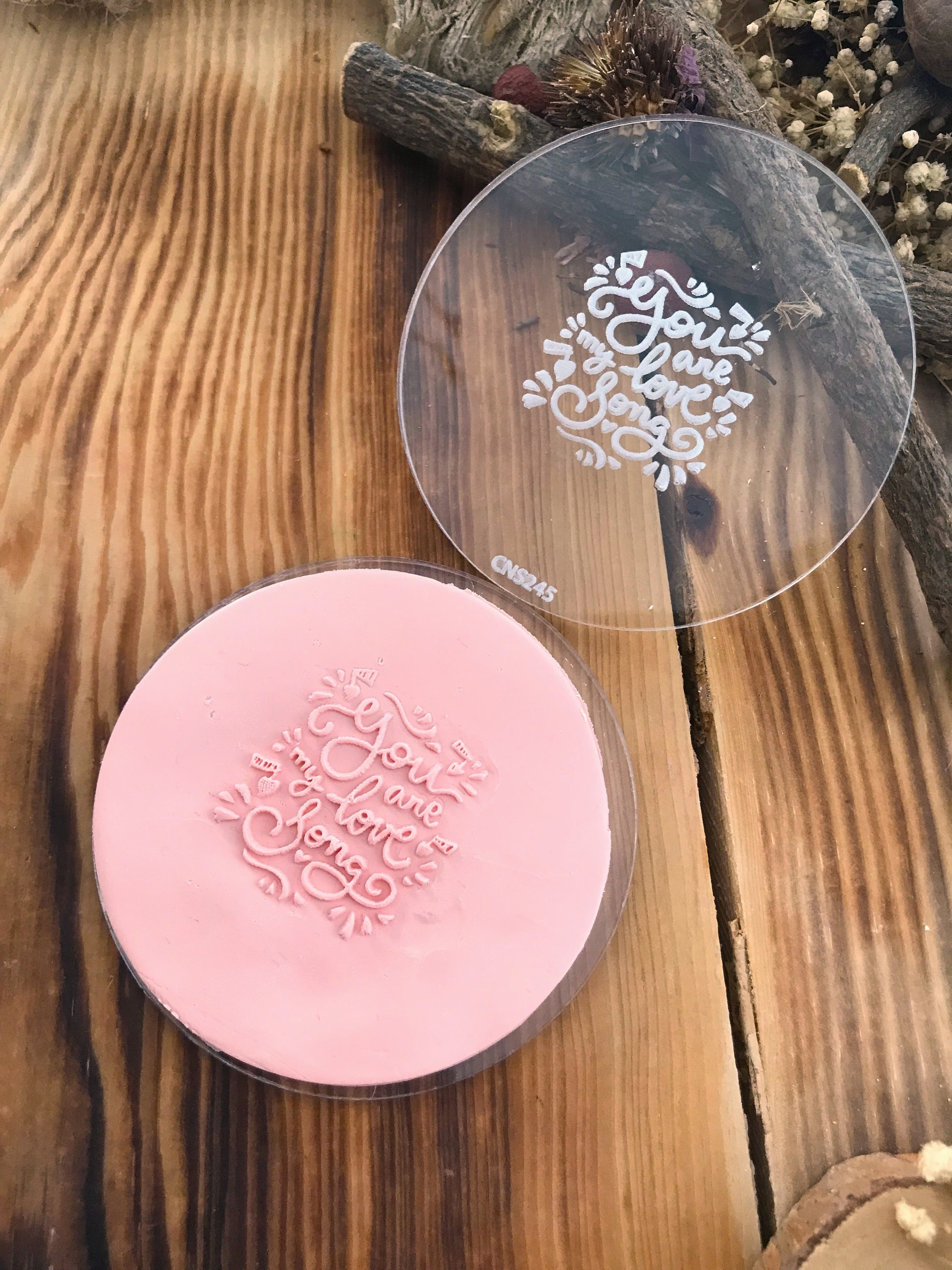 You Are My Love Song Acrylic texture sheet ,Acrylic Texture Stamp for Polymer Clay, Embossing Stamp For Polymer Clay