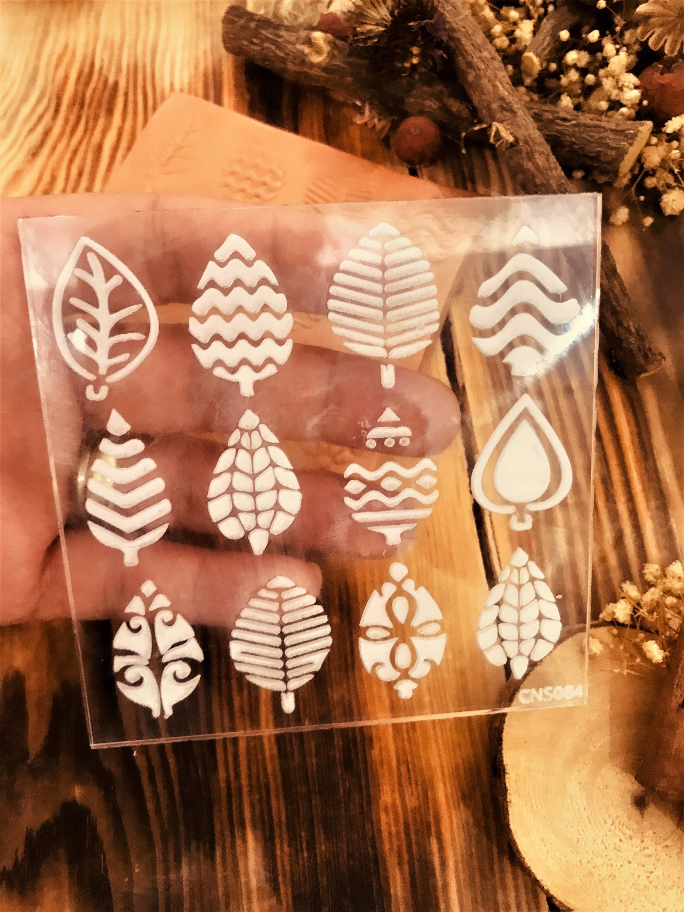 Leaf Texture Mat, Polymer Clay Texture Sheet, Acrylic Ceramic Texture tool, Polymer Clay Earring Tool, Acrylic Plate, Dough Fondant