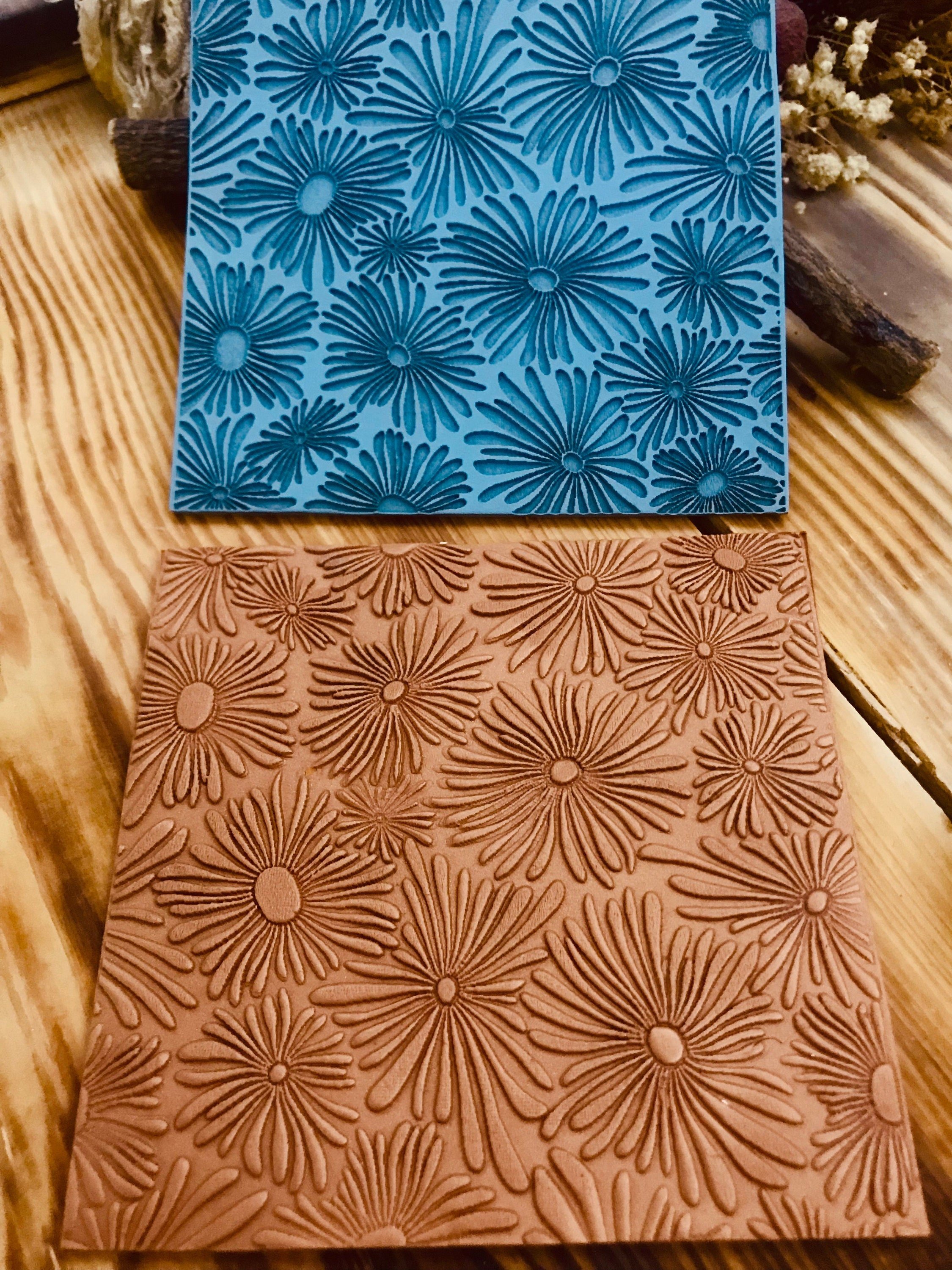 Floral Splash Pattern Rubber Texture Mat 10*10Cm⎥Polymer Clay Tools⎥Earring Making⎥Hand Roller⎥Clay Texture Tool⎥Jewellery Tools