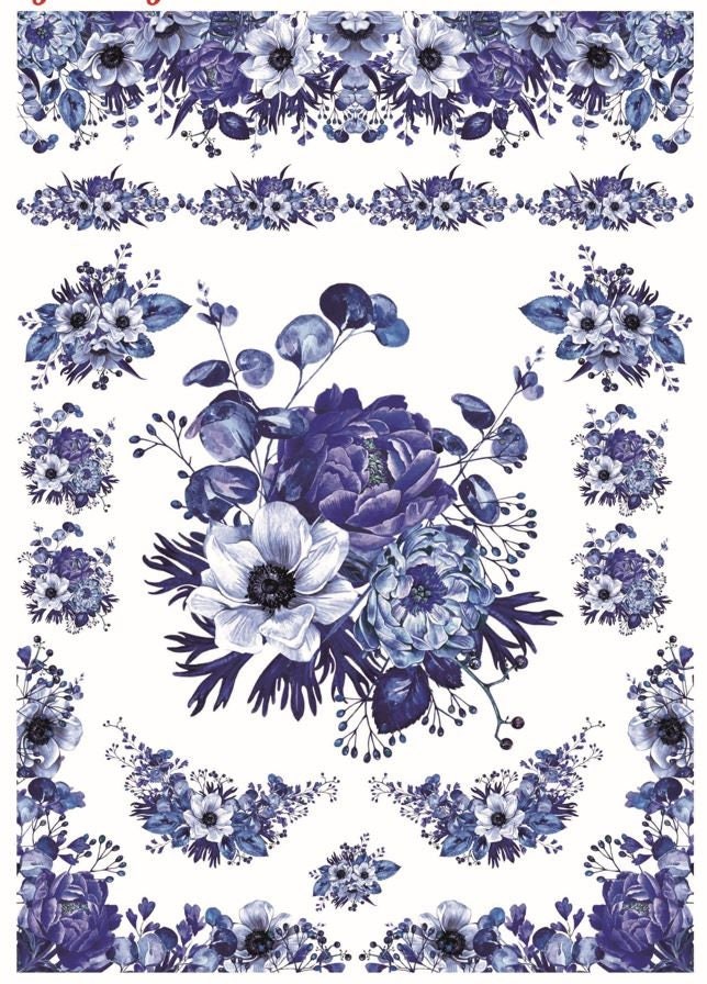 Water transfer paper for Polymer Clay, Ceramics and Wood, Large size 25*33cm (9,8*13,77inch)