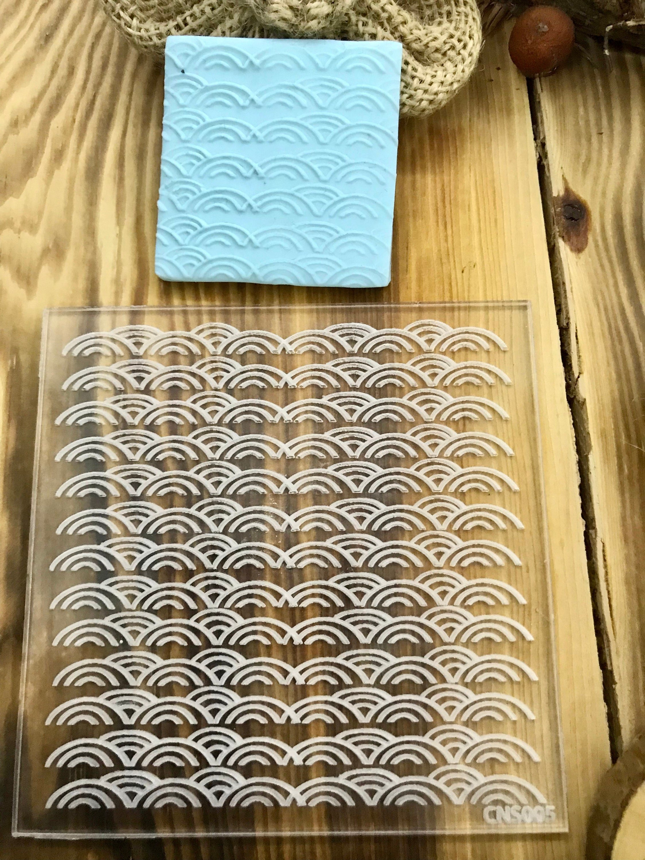 Cloud Pattern Texture Mat – 10x10 cm – Polymer Clay, Air Dry Clay, Metal Clay, and Soap Compatible – Acrylic or Rubber Options