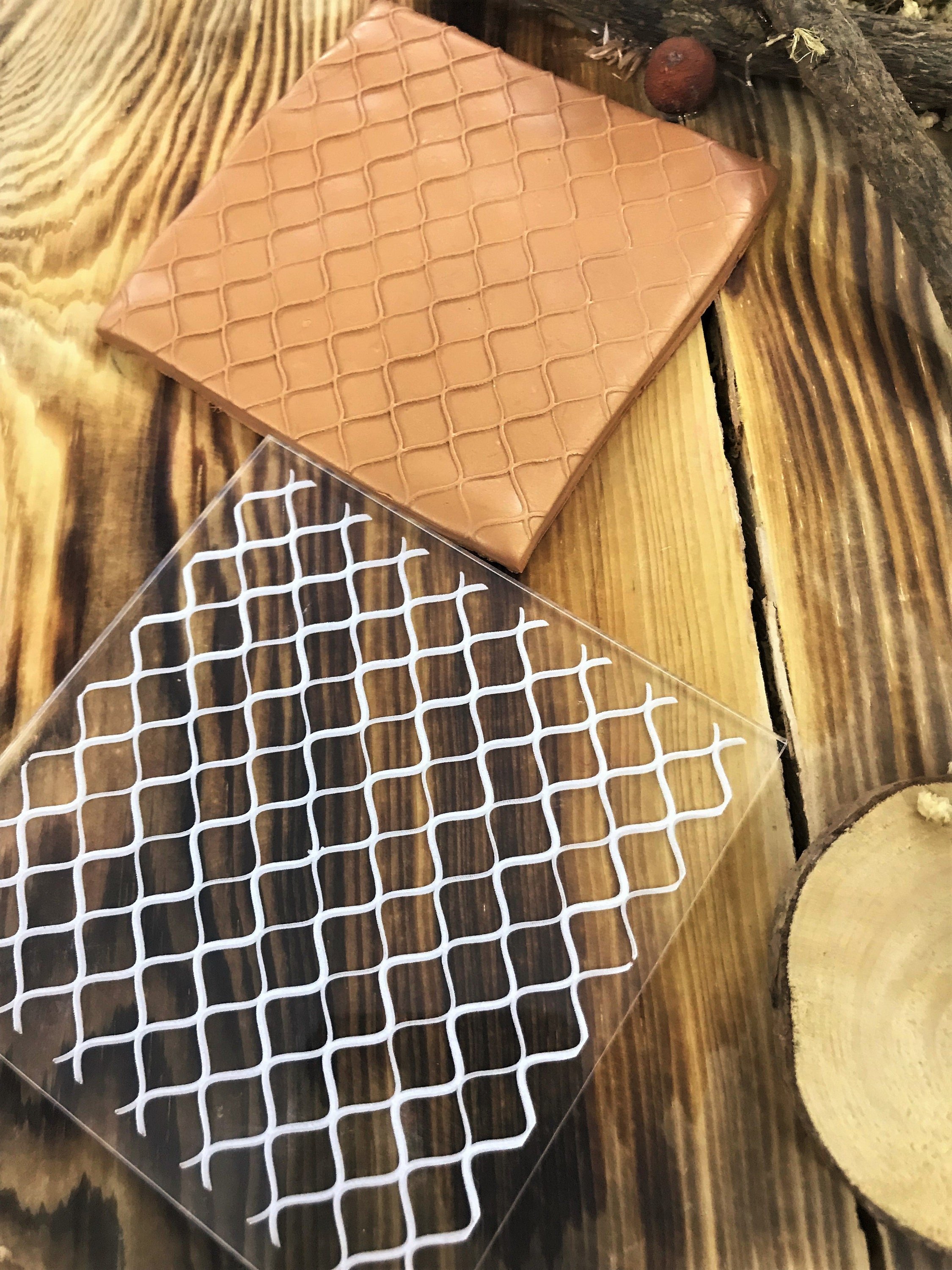Wave Pattern Polymer Clay Embossing Stamp, Acrylic Impression Mat, Texture Plate, Cake Decorating, Ceramic Supplies, Texture Tile