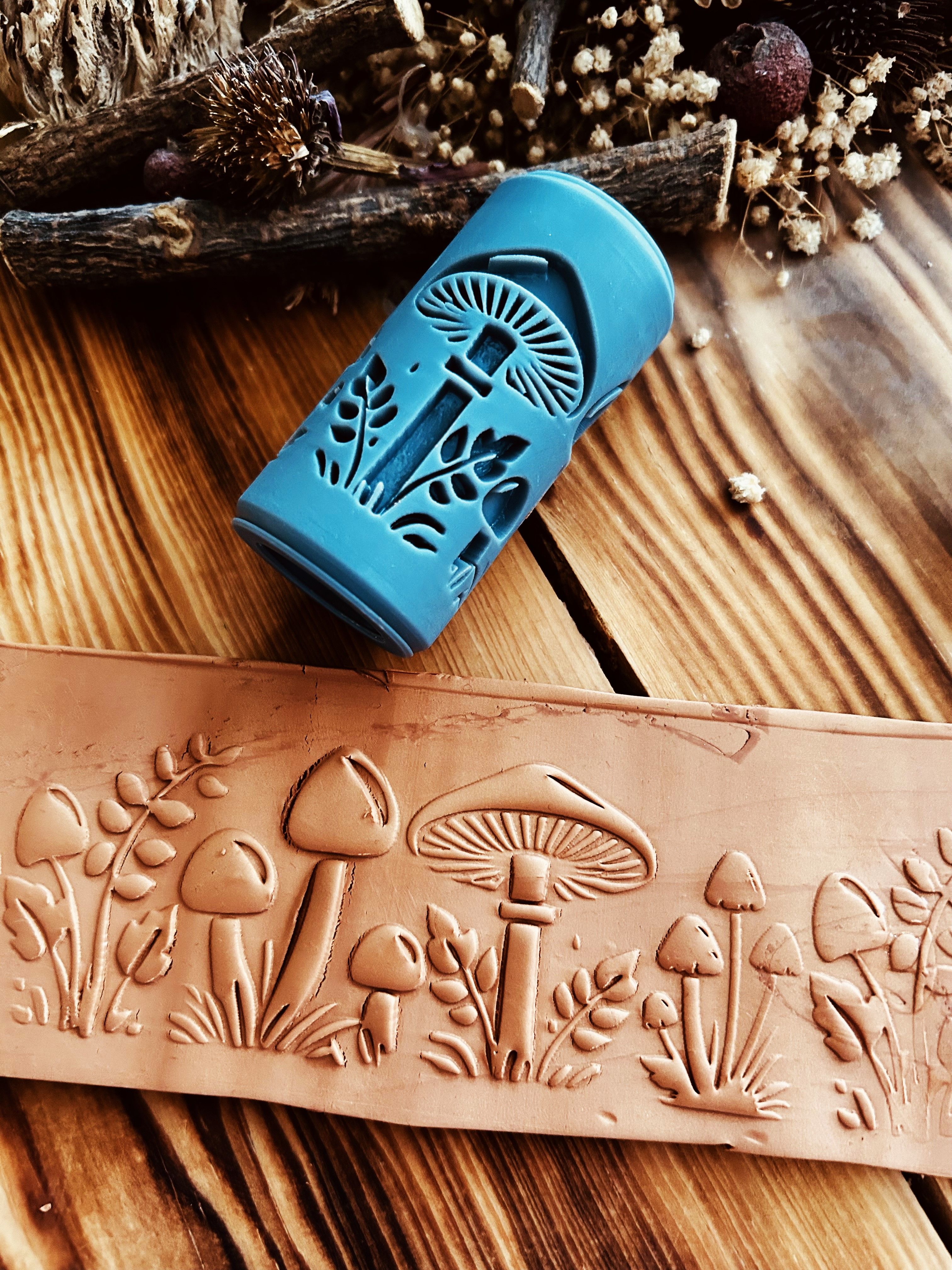 NEW Mushroom Patterned 7cm High Roller, Embossing Texture Roller, DIY tool, Polymer Clay, Ceramic, Sugar Dough