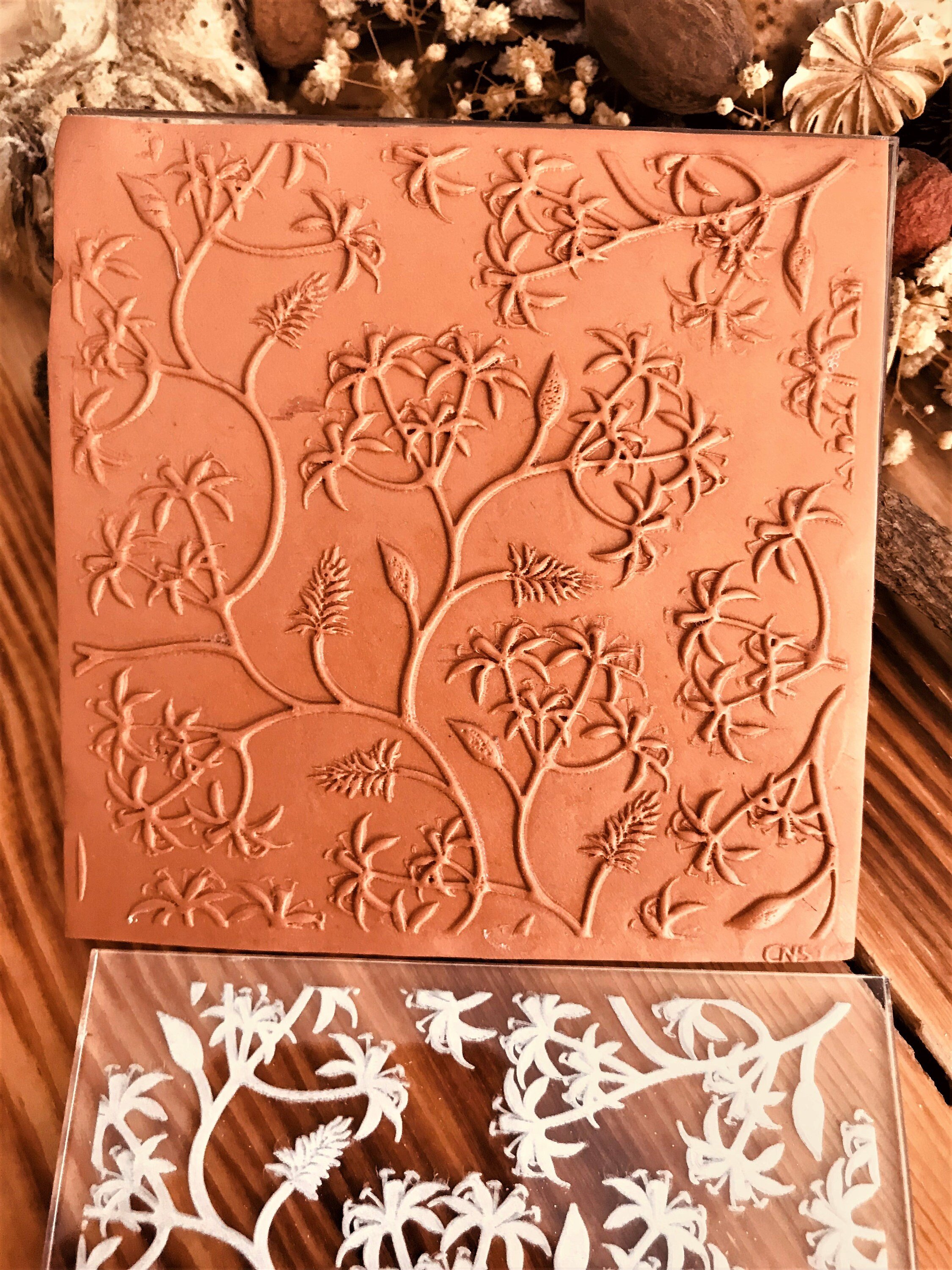 Botanical Leaf8 Texture Mat for Polymer Clay Rubber or Acrylic Texture Stamp, Clay Tool, Texture Sheet for Polymer Clay Earrings & Fondant Crafts